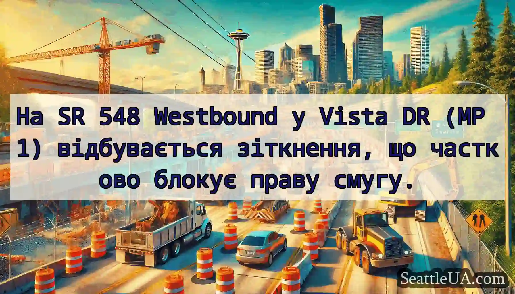 На SR 548 Westbound у Vista DR (MP 1)