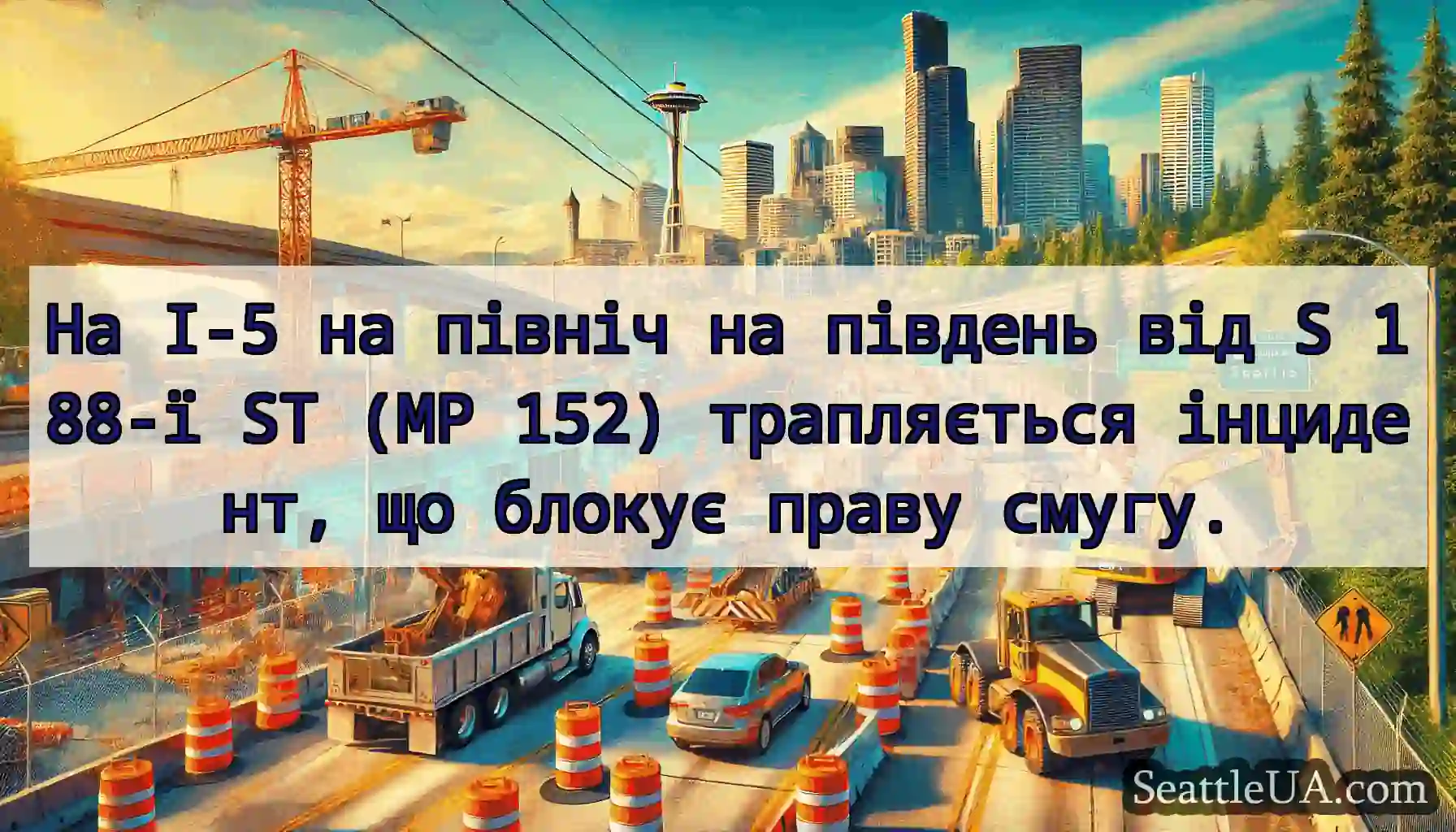 На I-5 на північ на південь від S 188-ї ST (MP