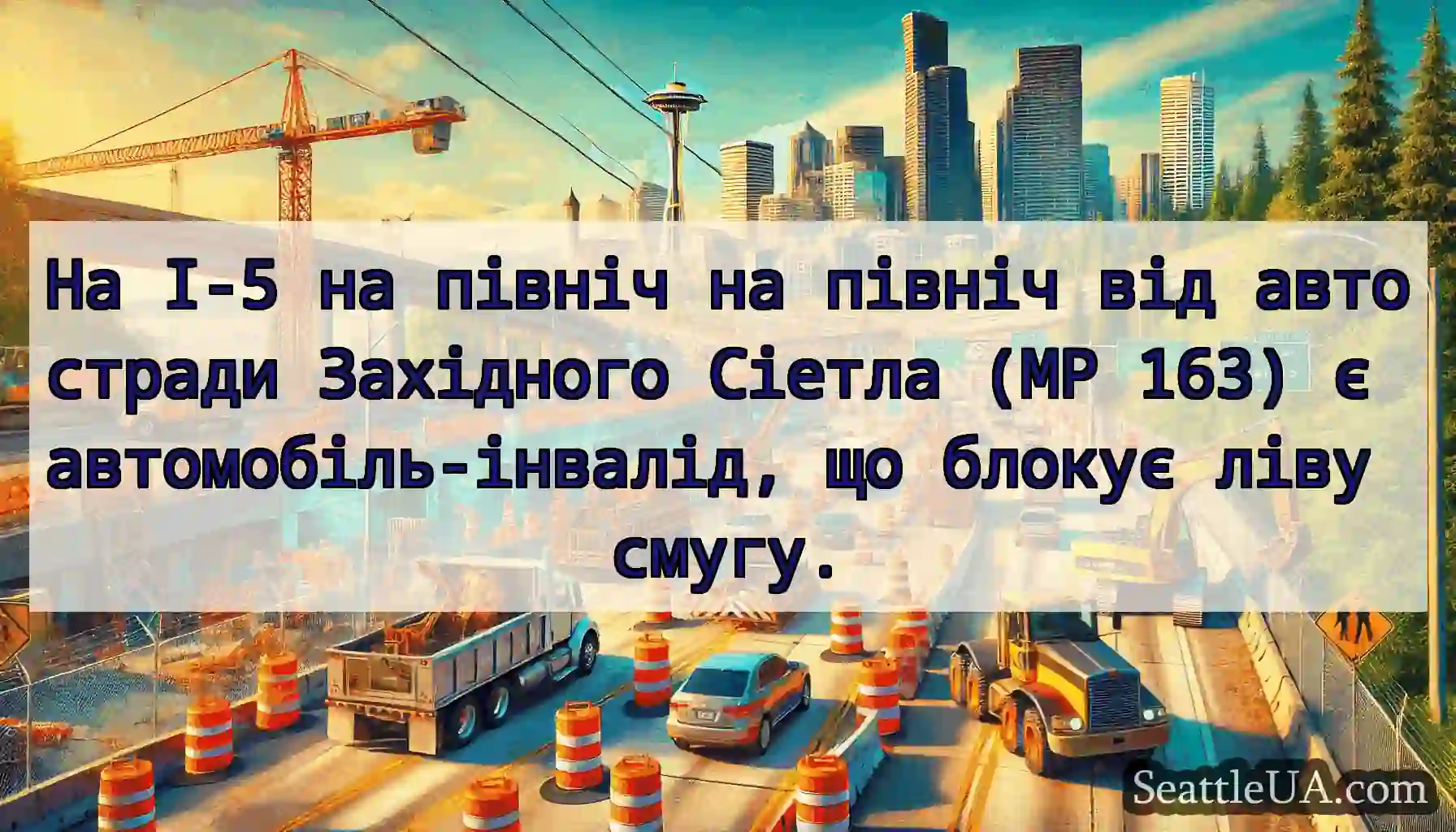 На I-5 на північ на північ від автостради