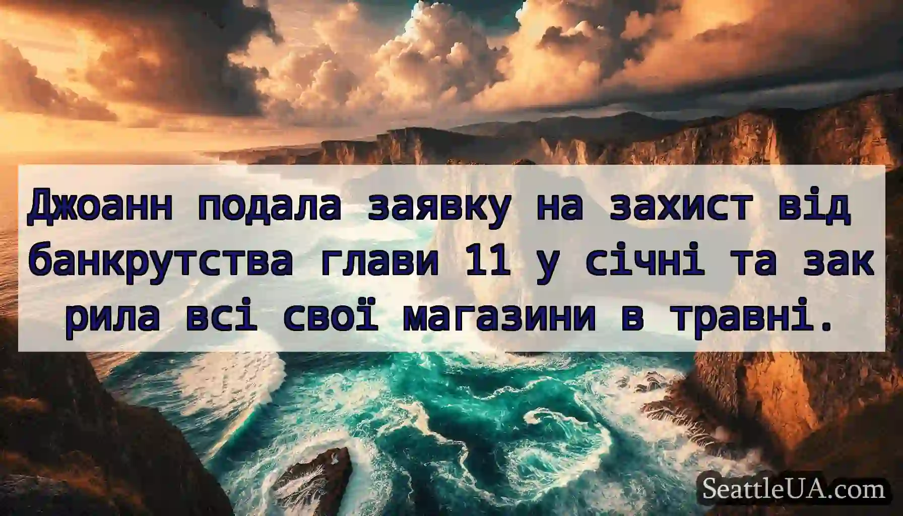 Джоанн подала заявку на захист від банкрутства
