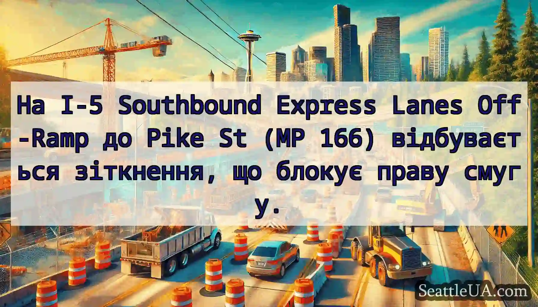 На I-5 Southbound Express Lanes Off-Ramp до Pike
