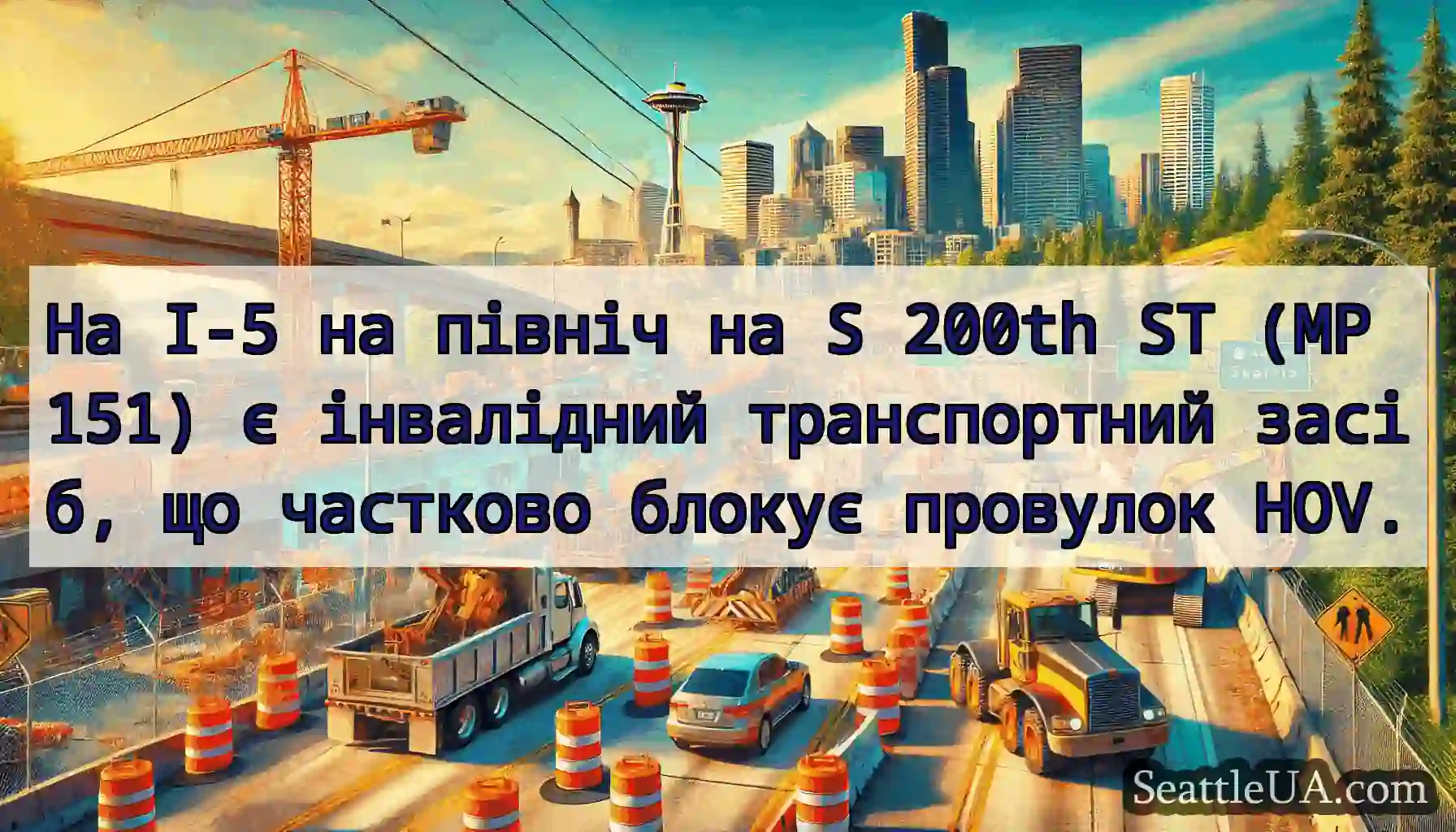 На I-5 на північ на S 200th ST (MP 151) є