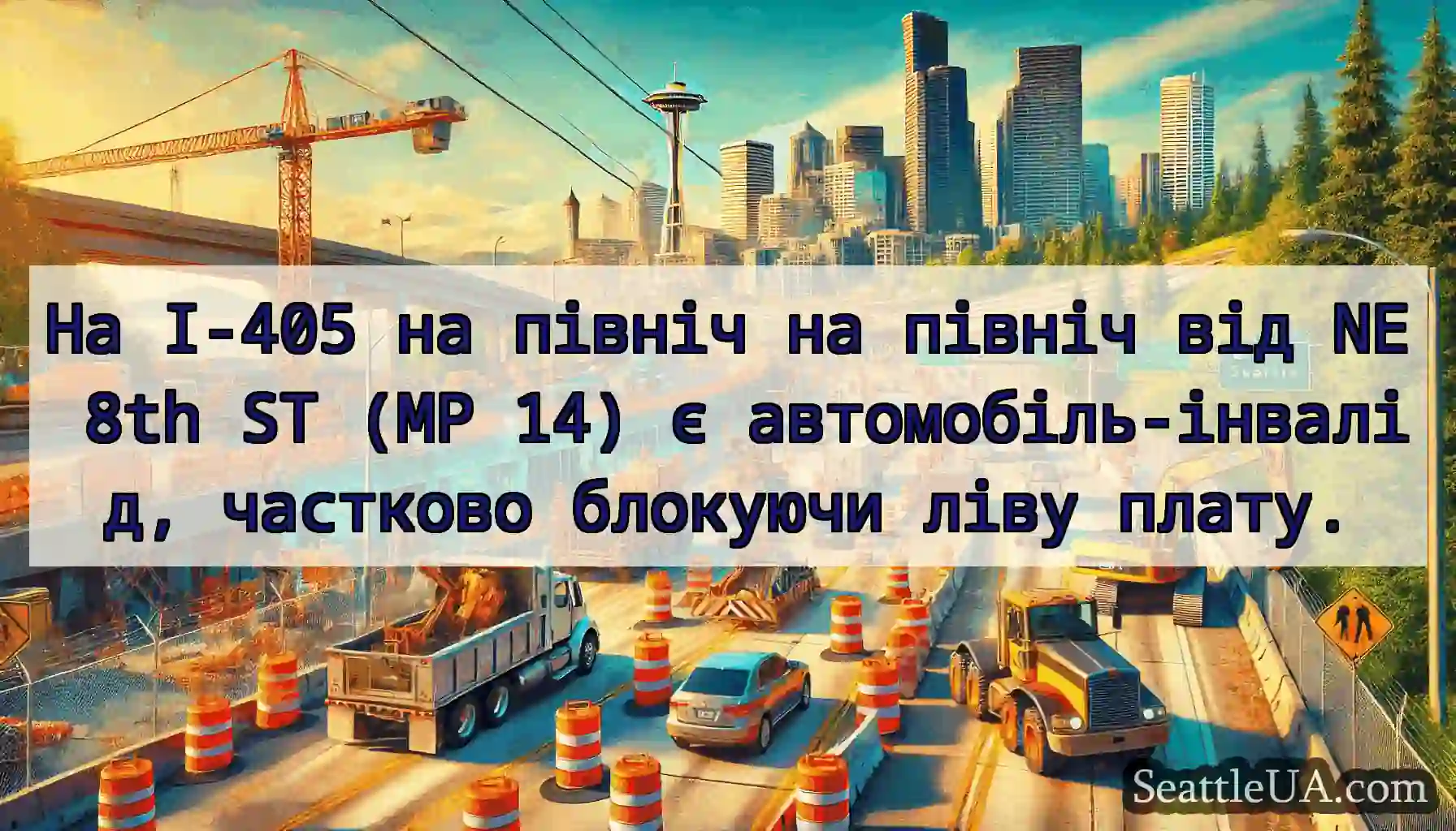 На I-405 на північ на північ від NE 8th ST (MP