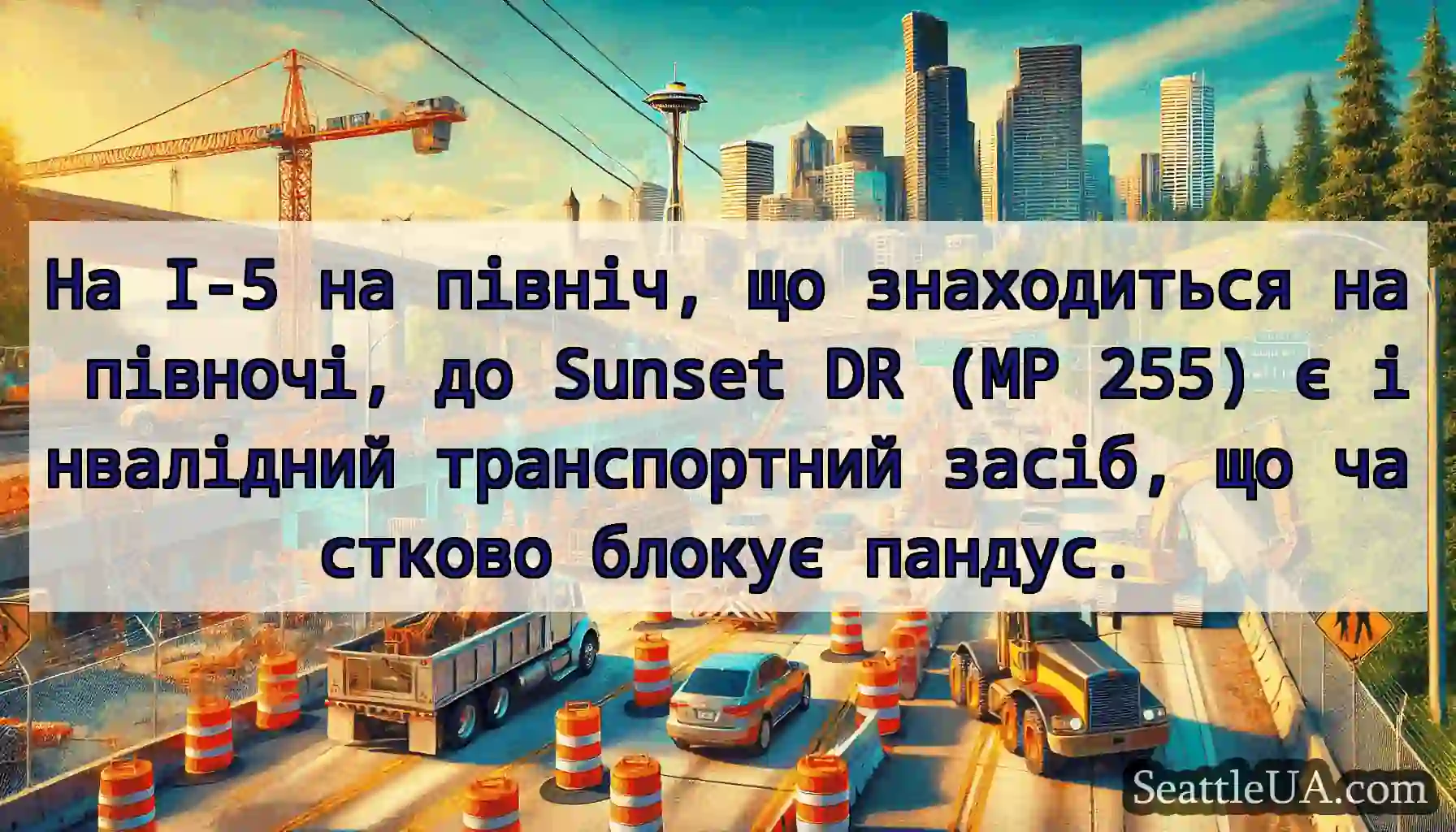 На I-5 на північ, що знаходиться на півночі, до