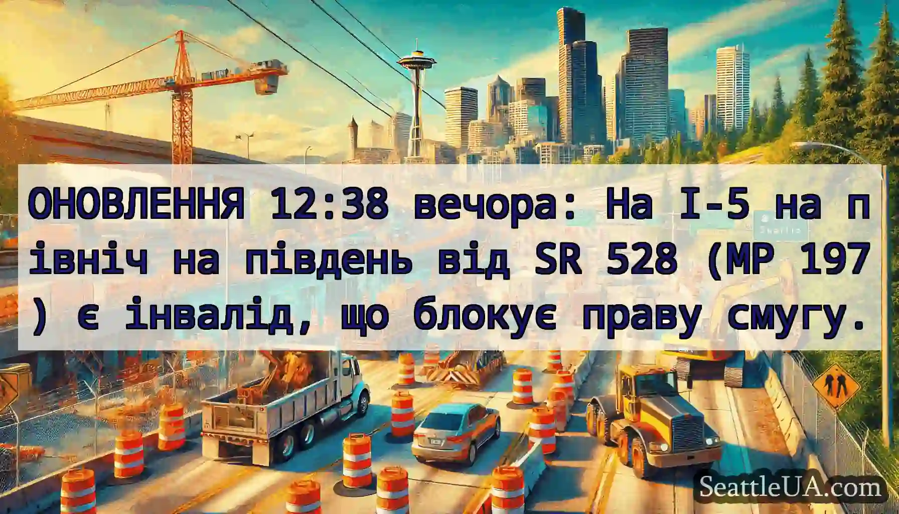 ОНОВЛЕННЯ 12:38 вечора: На I-5 на північ на