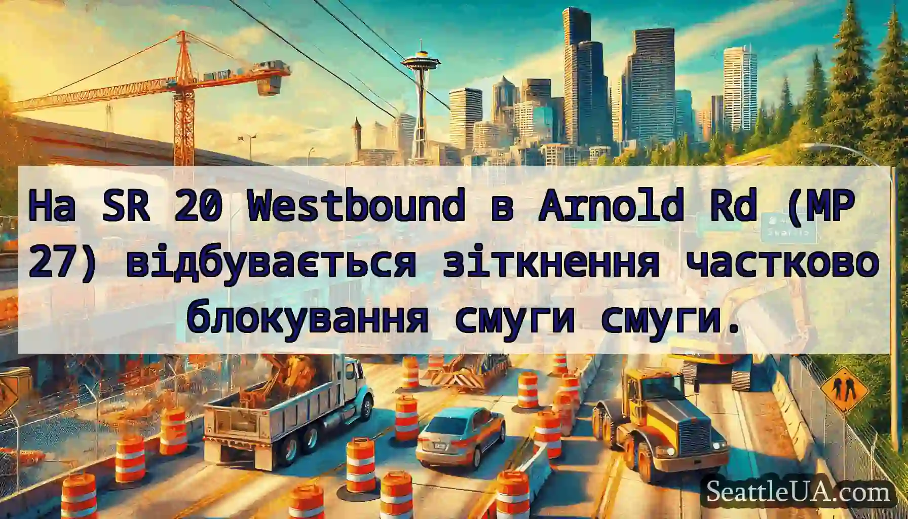 На SR 20 Westbound в Arnold Rd (MP 27)