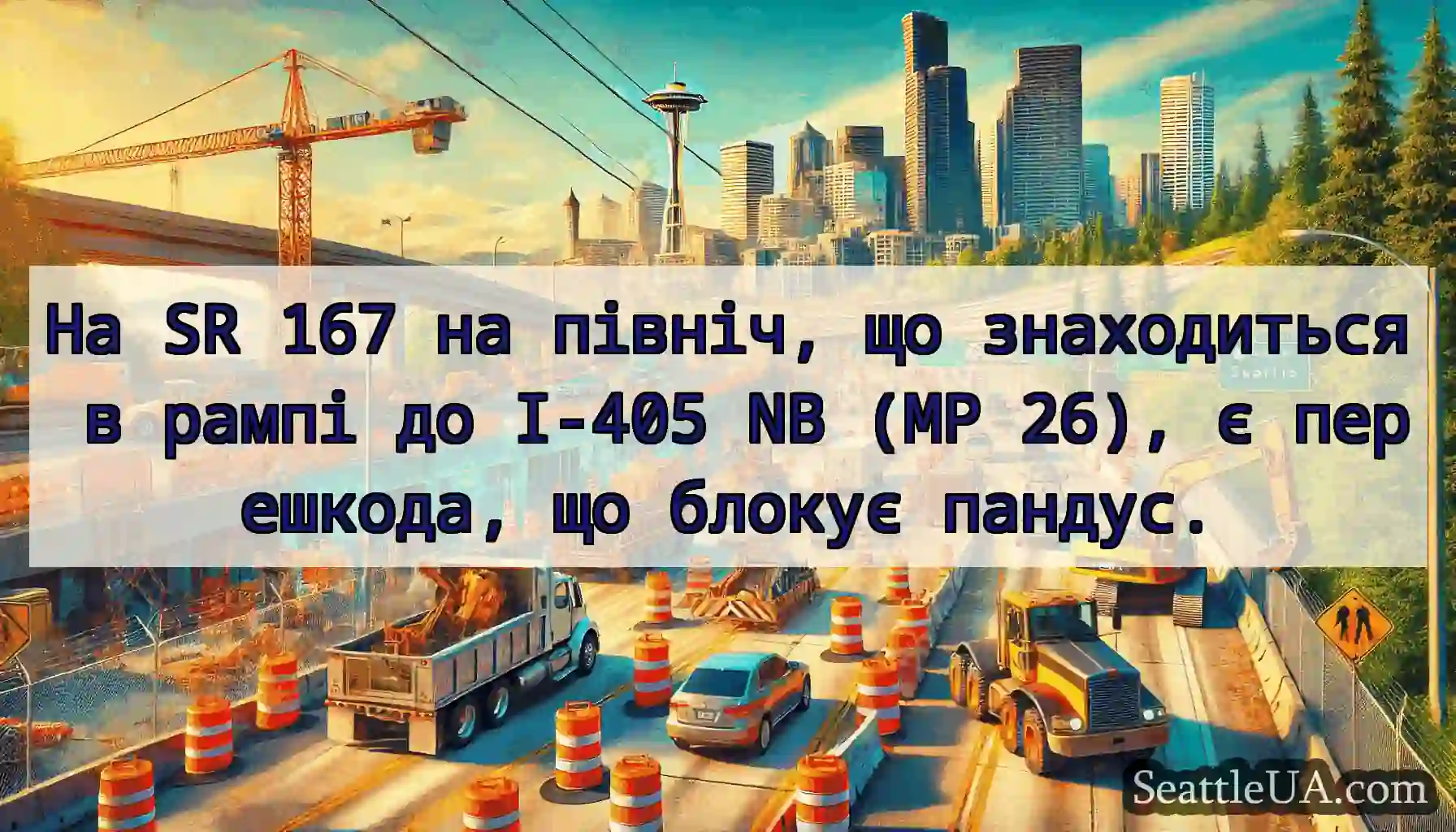 На SR 167 на північ, що знаходиться в рампі до