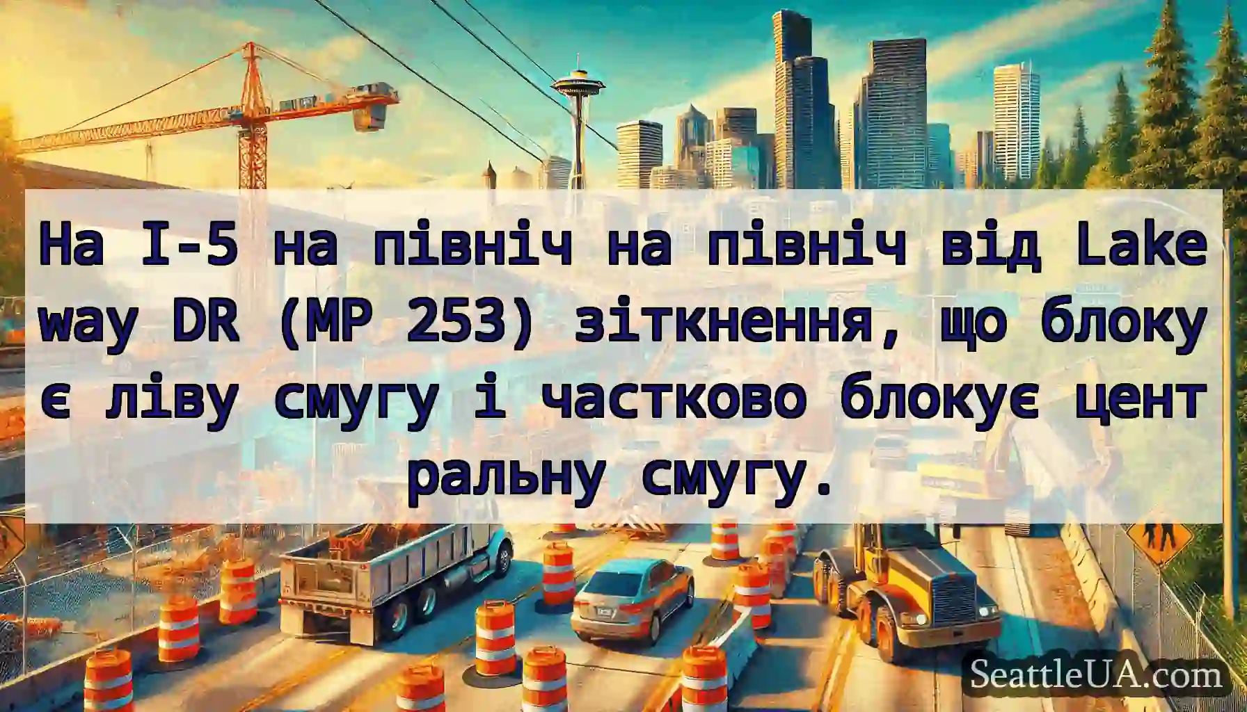 На I-5 на північ на північ від Lakeway DR (MP