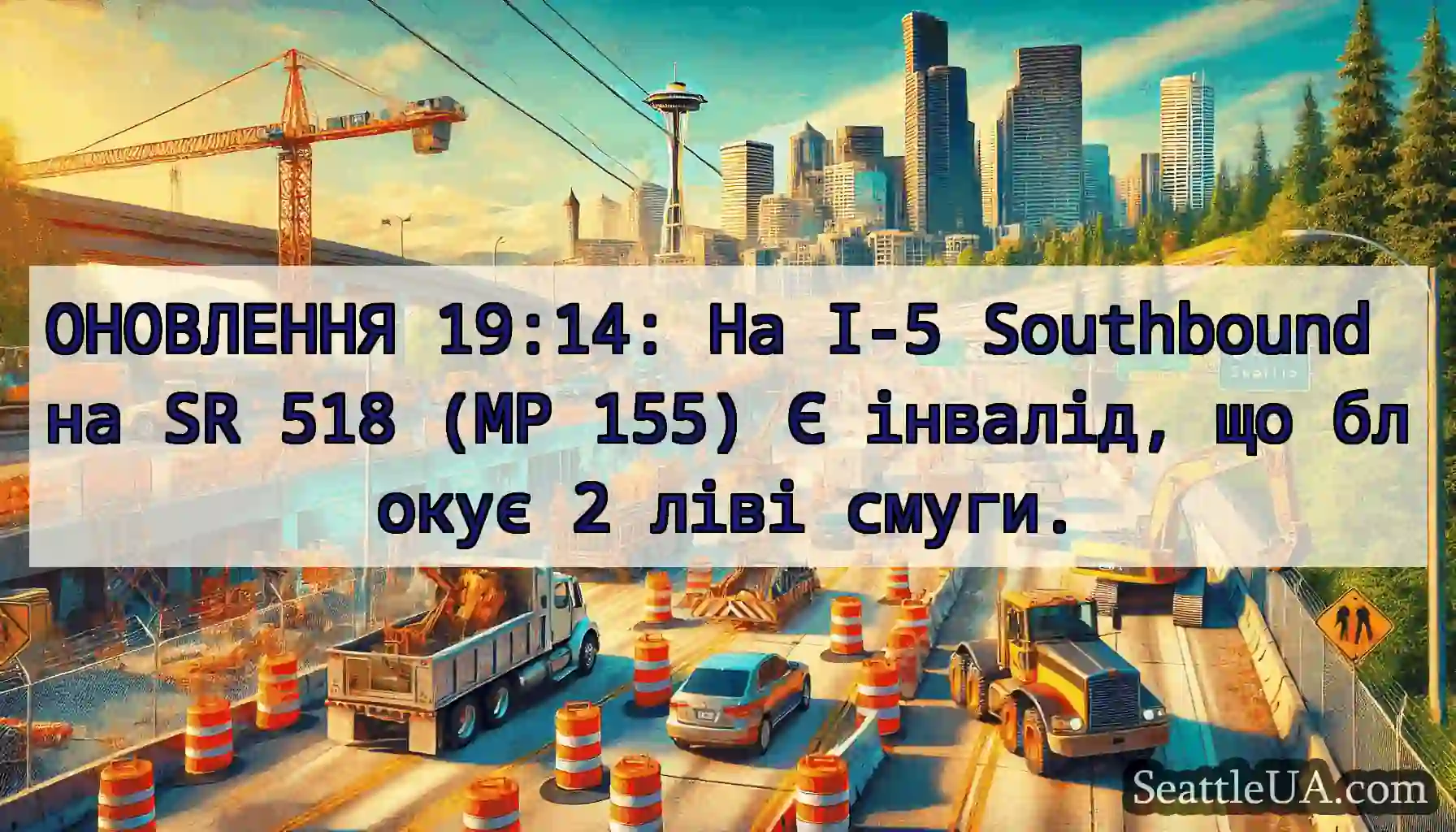 ОНОВЛЕННЯ 19:14: На I-5 Southbound на SR 518 (MP
