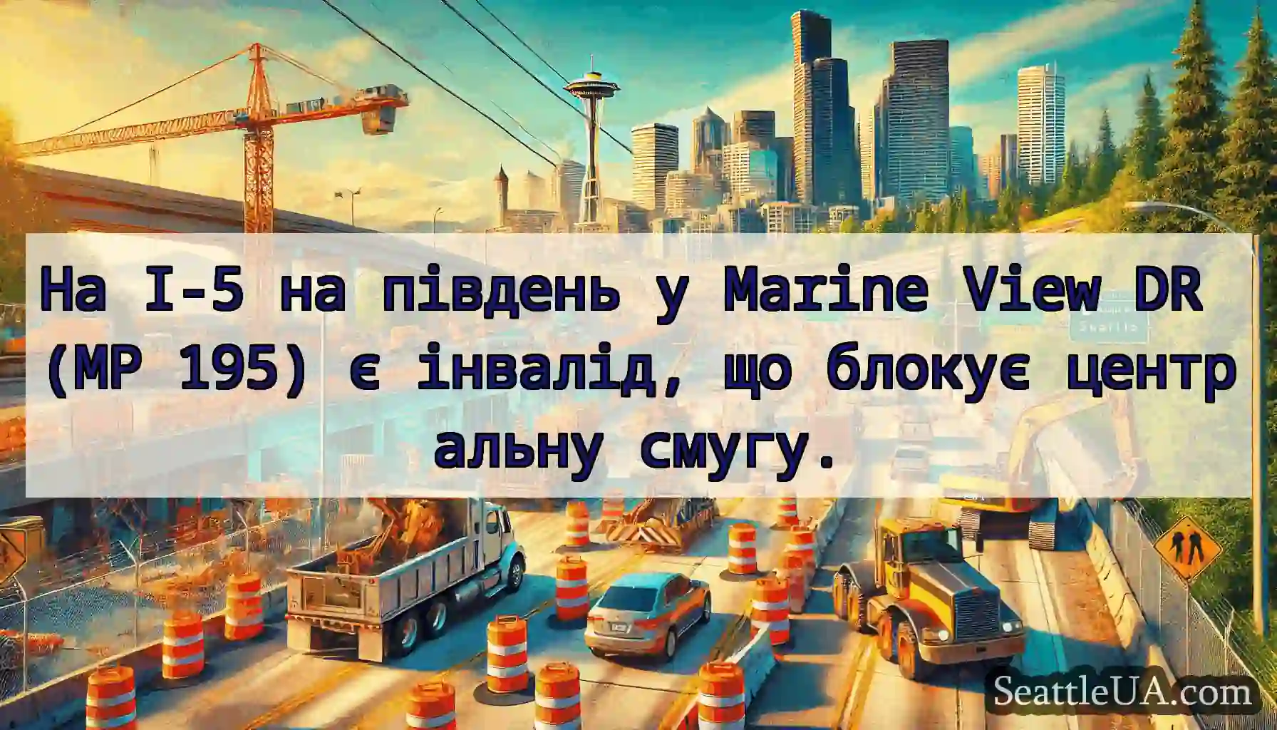 На I-5 на південь у Marine View DR (MP 195) є
