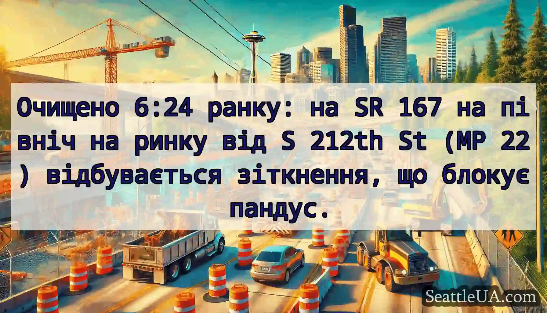 Очищено 6:24 ранку: на SR 167 на північ на ринку