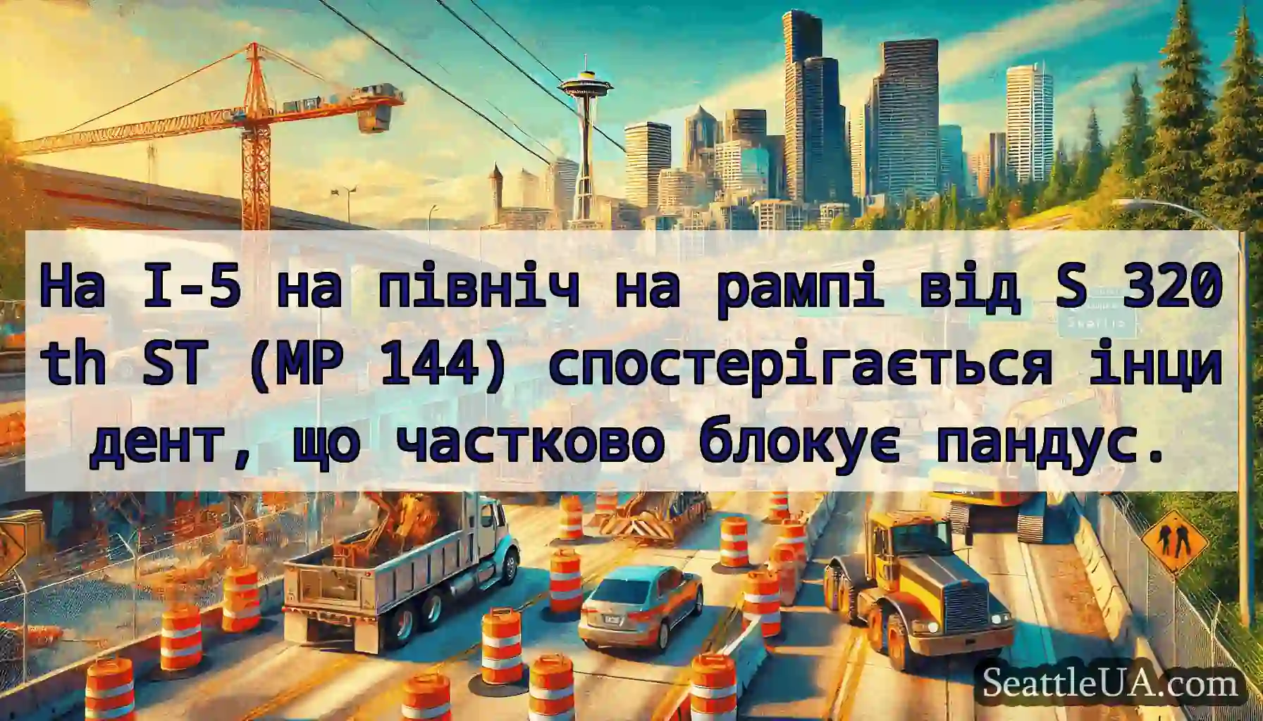 На I-5 на північ на рампі від S 320th ST (MP 144)