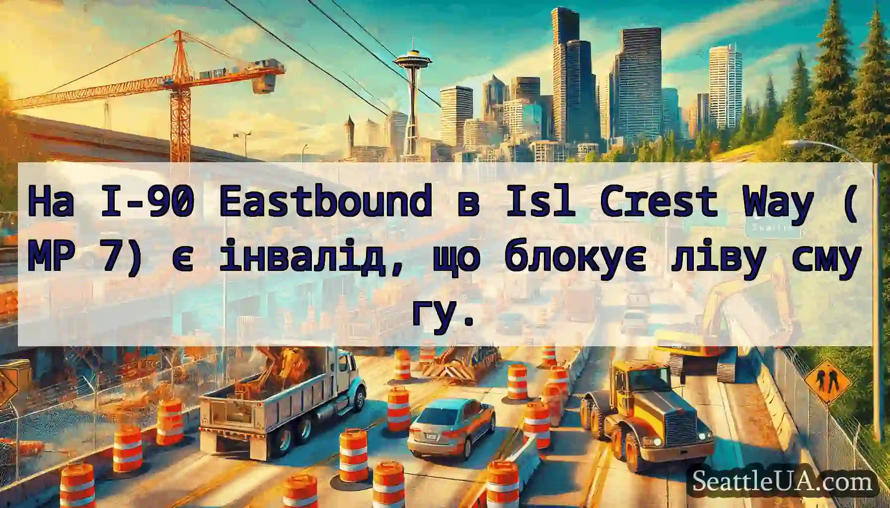 На I-90 Eastbound в Isl Crest Way (MP 7) є