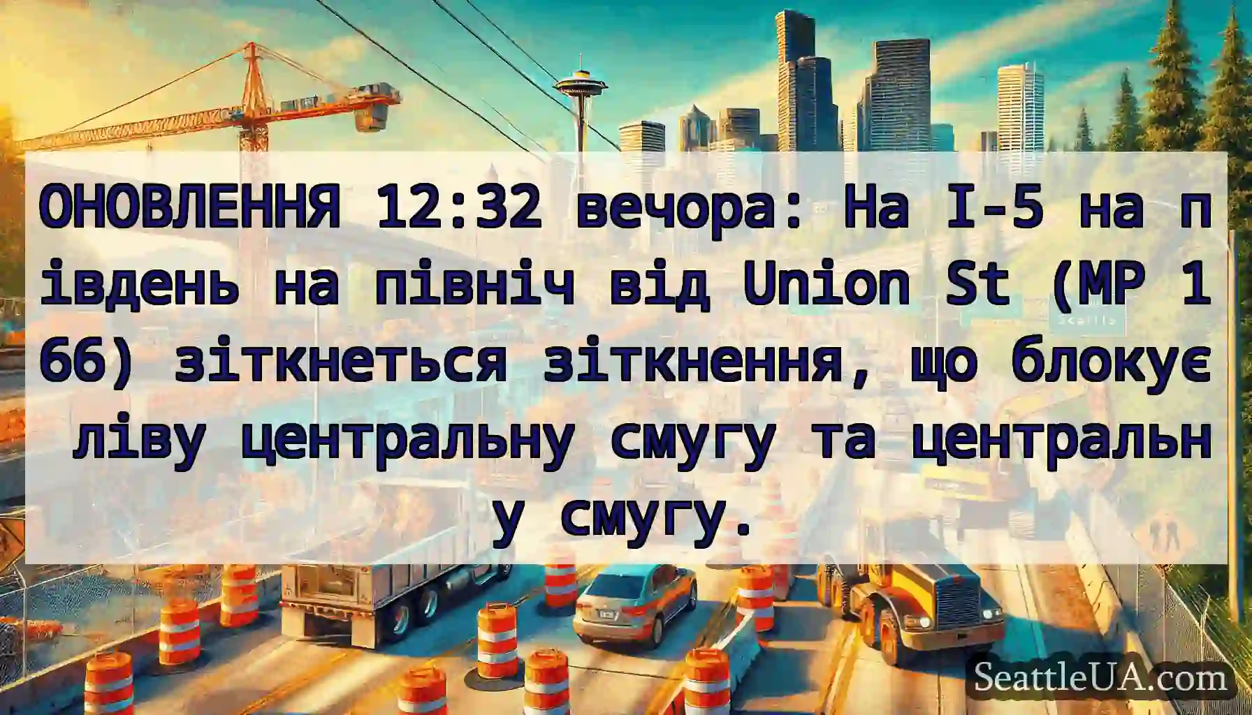 ОНОВЛЕННЯ 12:32 вечора: На I-5 на південь на