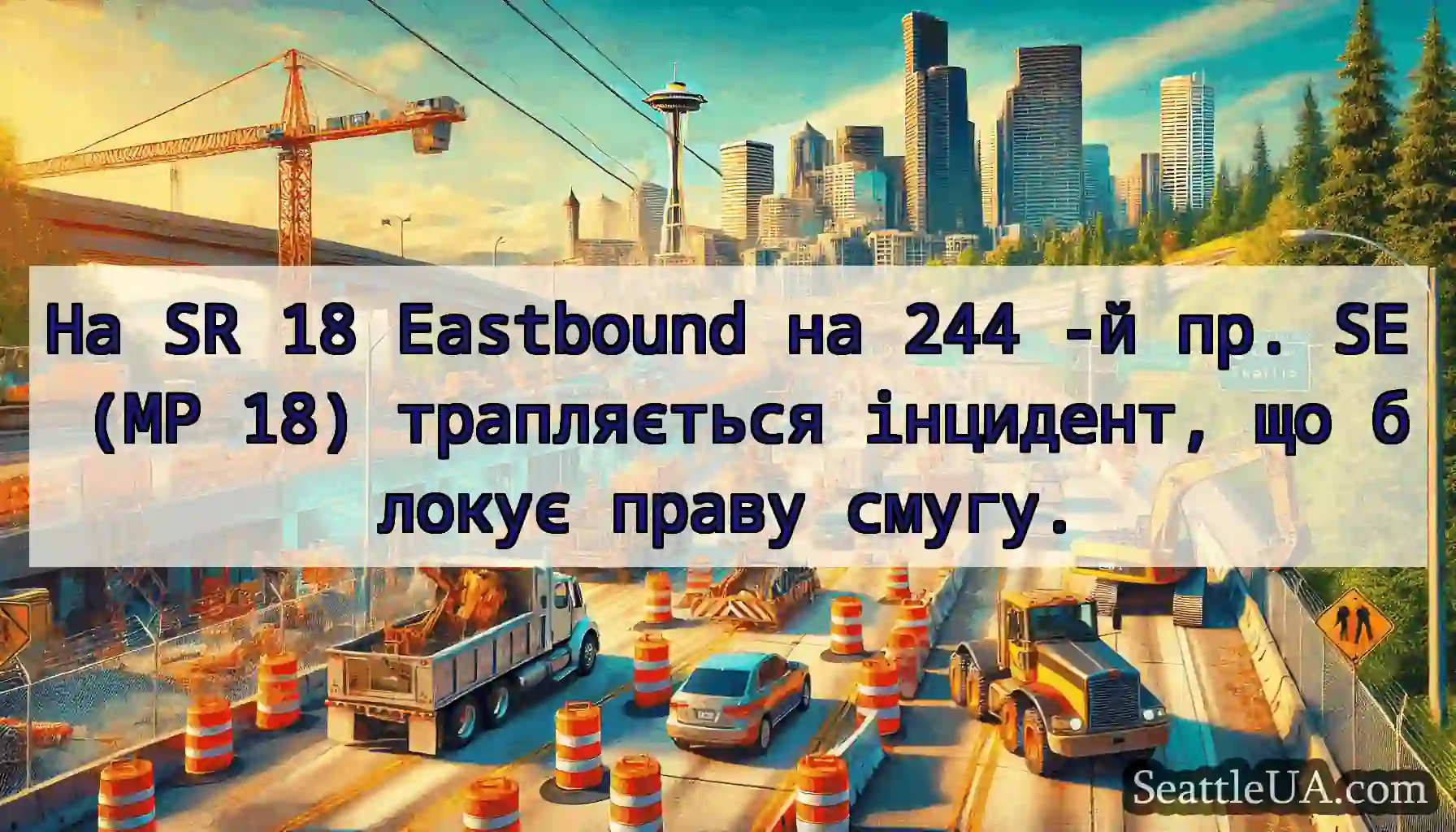 На SR 18 Eastbound на 244 -й пр. SE (MP 18)