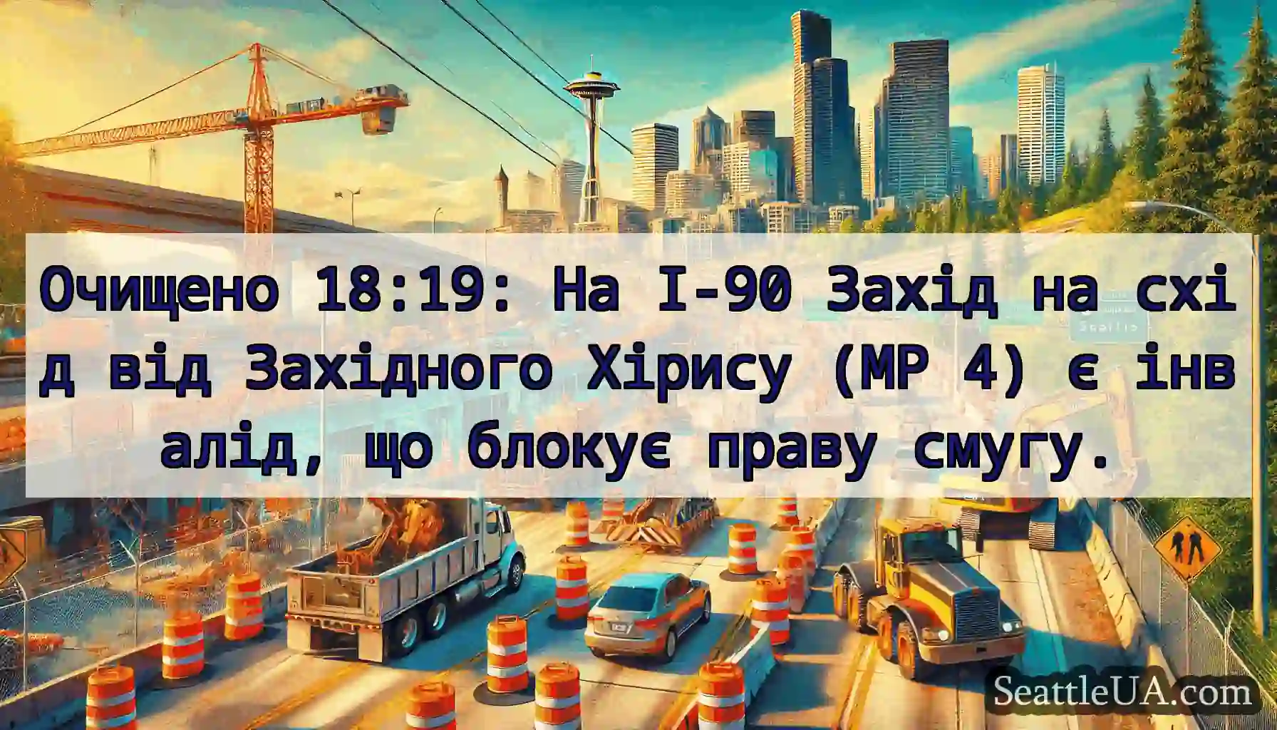 Очищено 18:19: На I-90 Захід на схід від