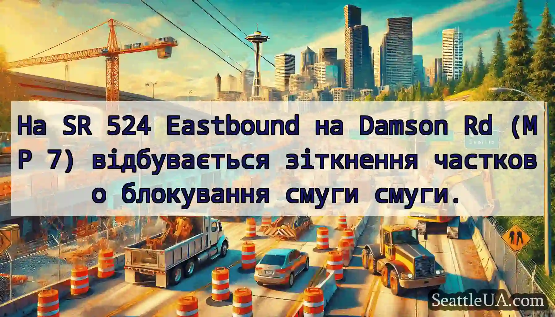 На SR 524 Eastbound на Damson Rd (MP 7)