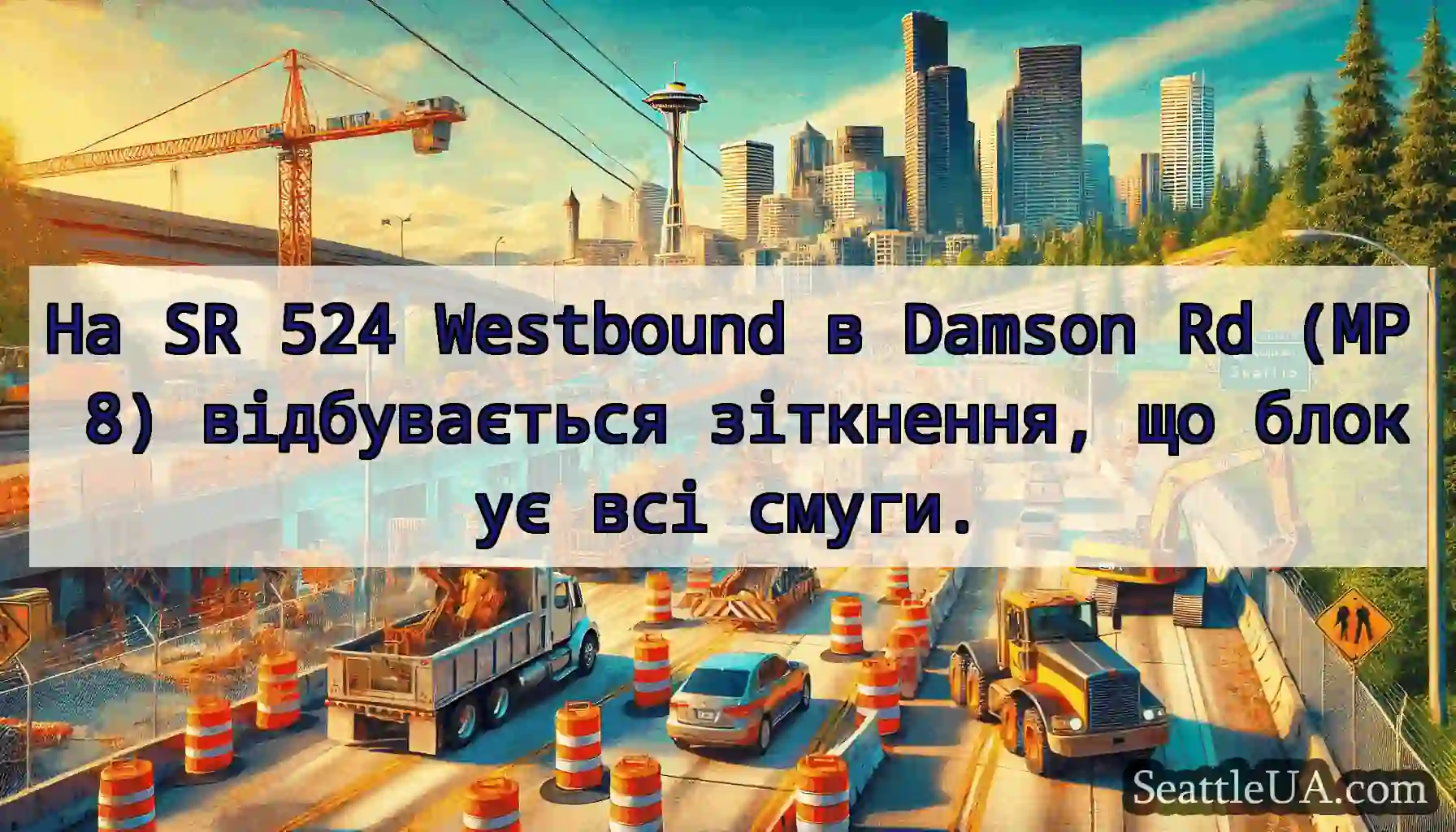 На SR 524 Westbound в Damson Rd (MP 8)