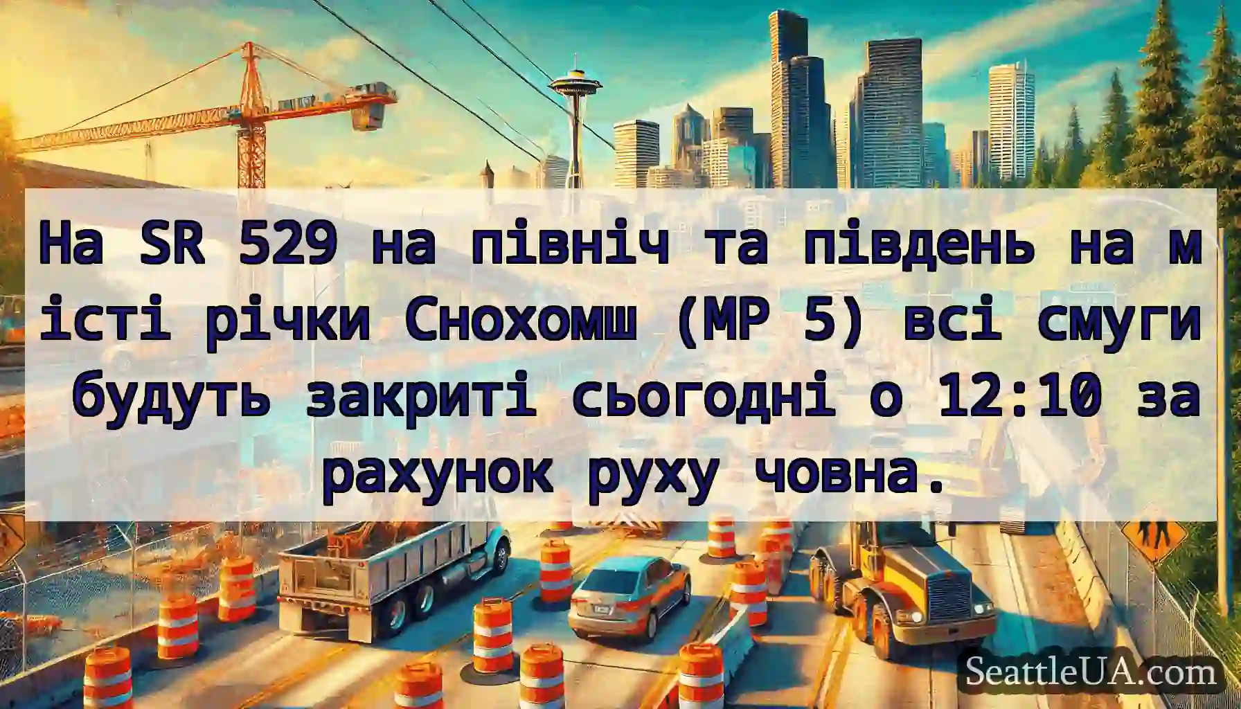 На SR 529 на північ та південь на місті річки