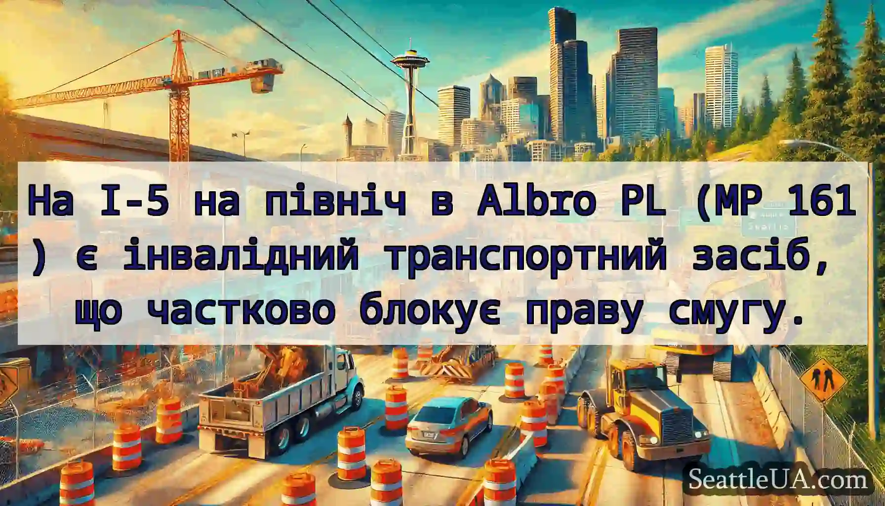На I-5 на північ в Albro PL (MP 161) є інвалідний