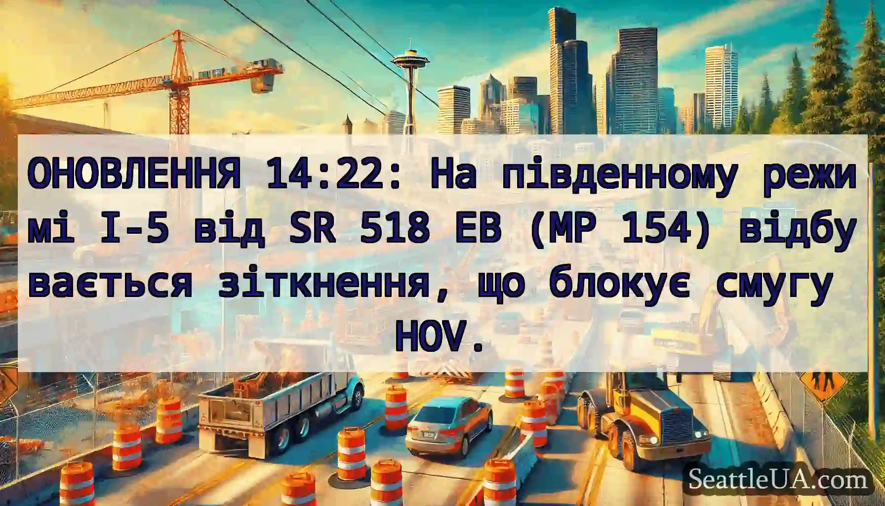 ОНОВЛЕННЯ 14:22: На південному режимі I-5 від SR