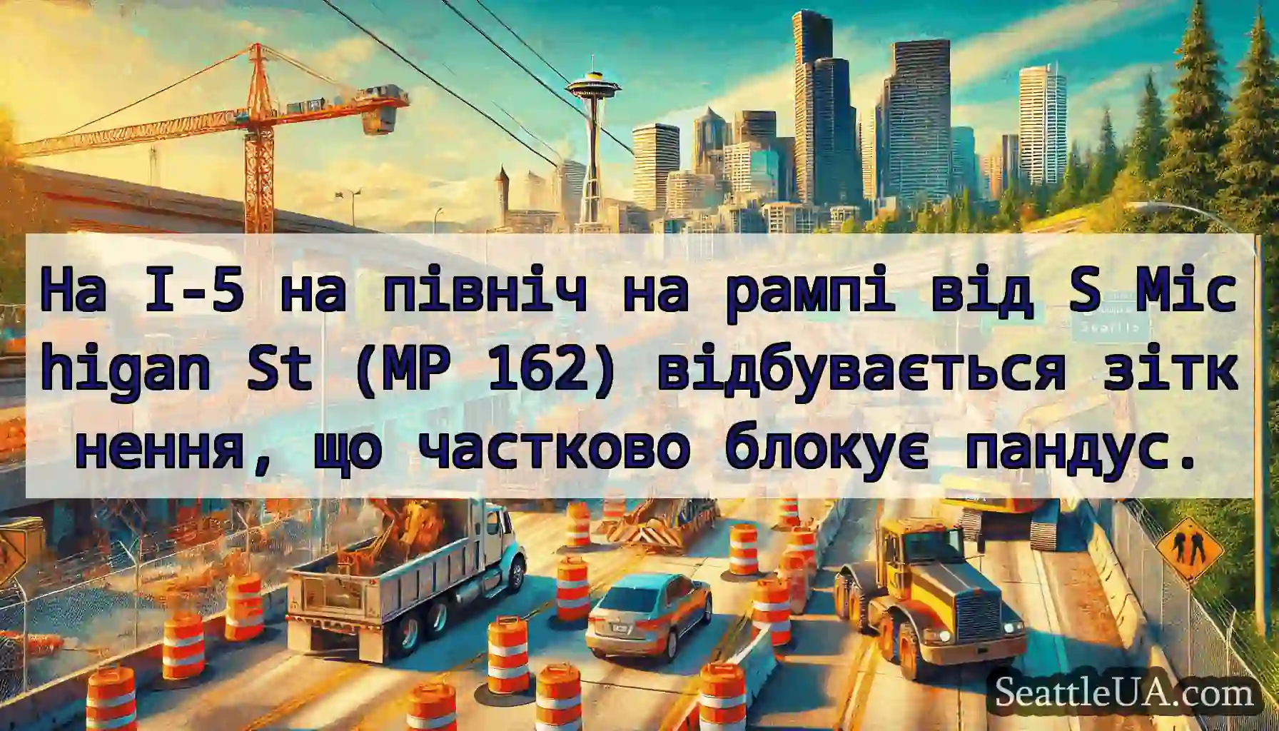 На I-5 на північ на рампі від S Michigan St (MP
