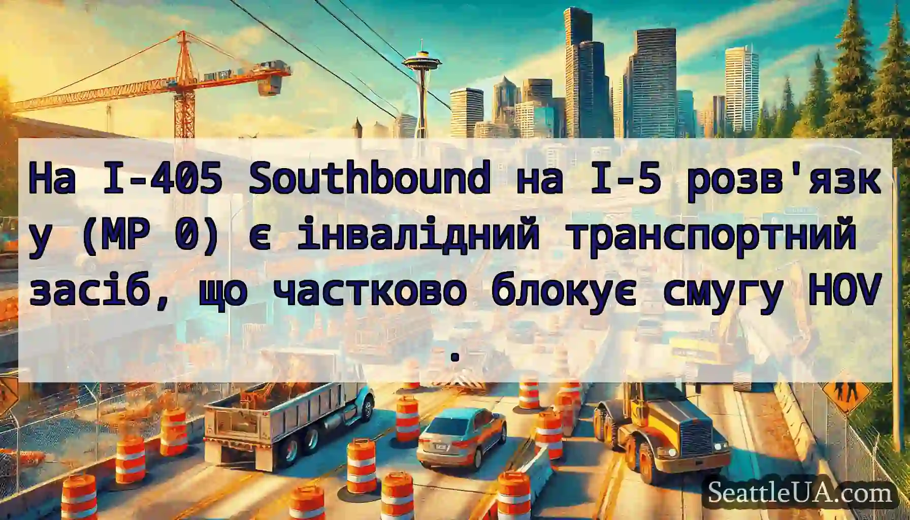 На I-405 Southbound на I-5 розв'язку (MP 0) є