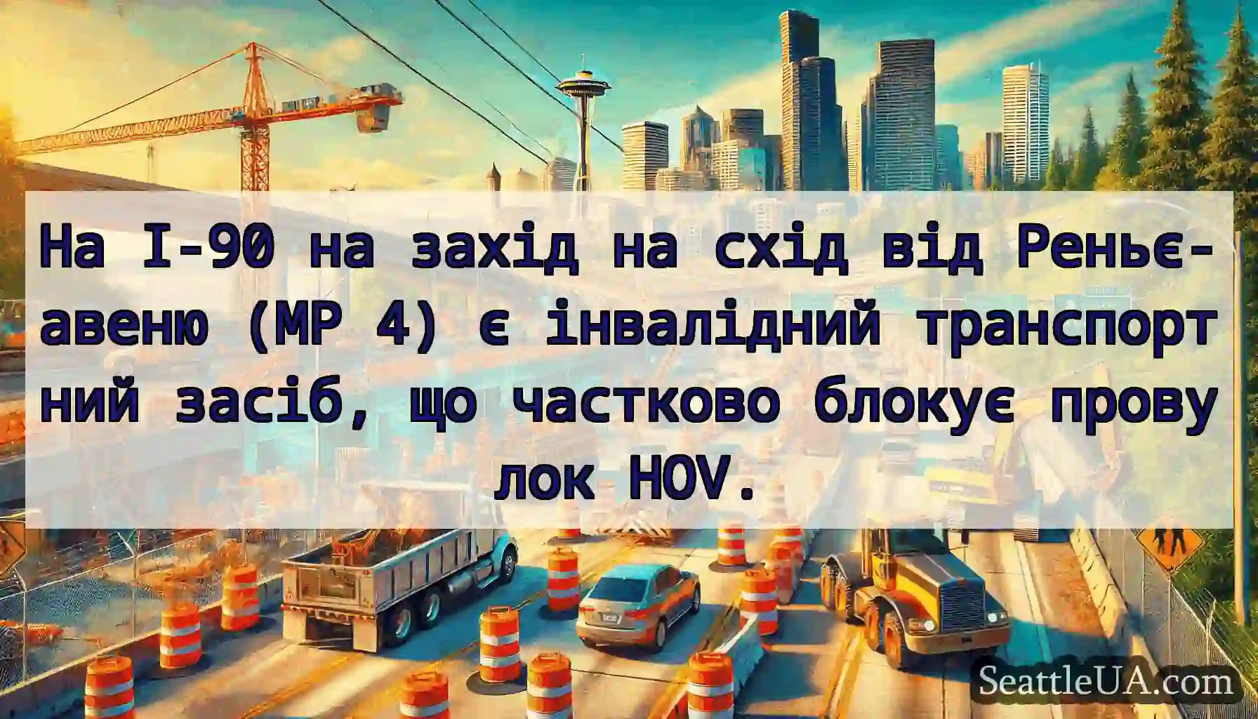 На I-90 на захід на схід від Реньє-авеню (MP 4) є