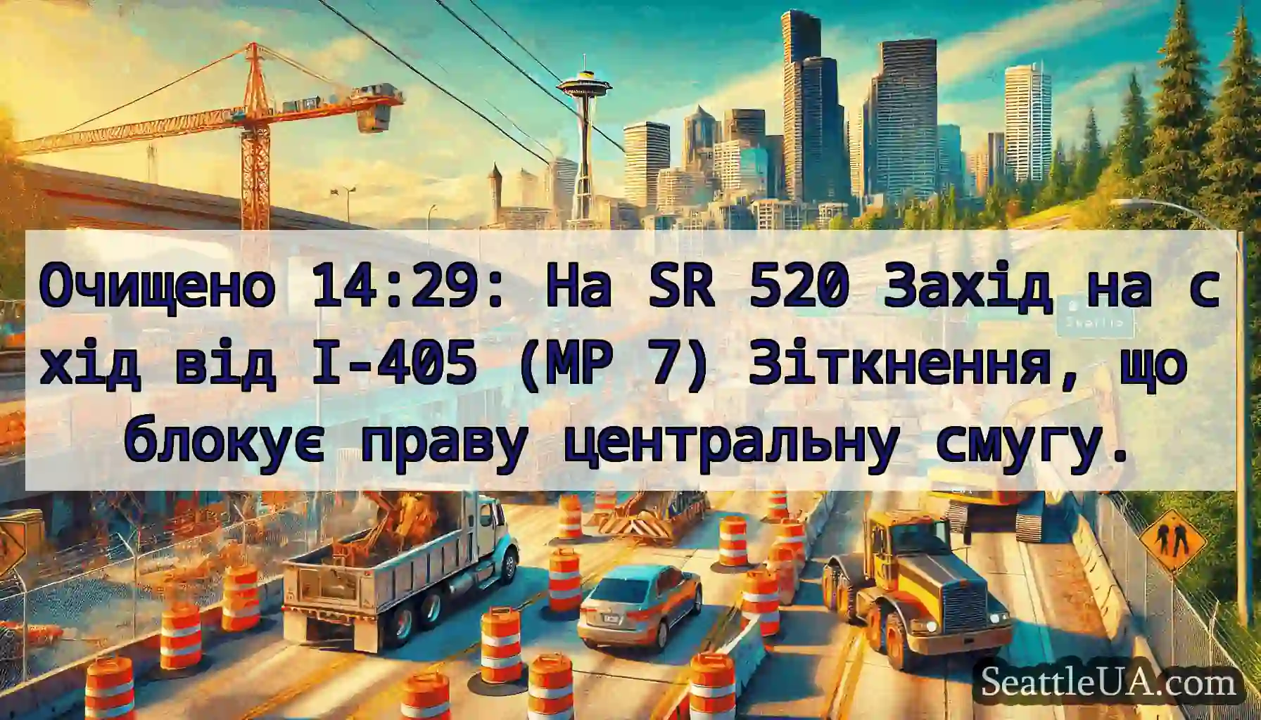 Очищено 14:29: На SR 520 Захід на схід від I-405