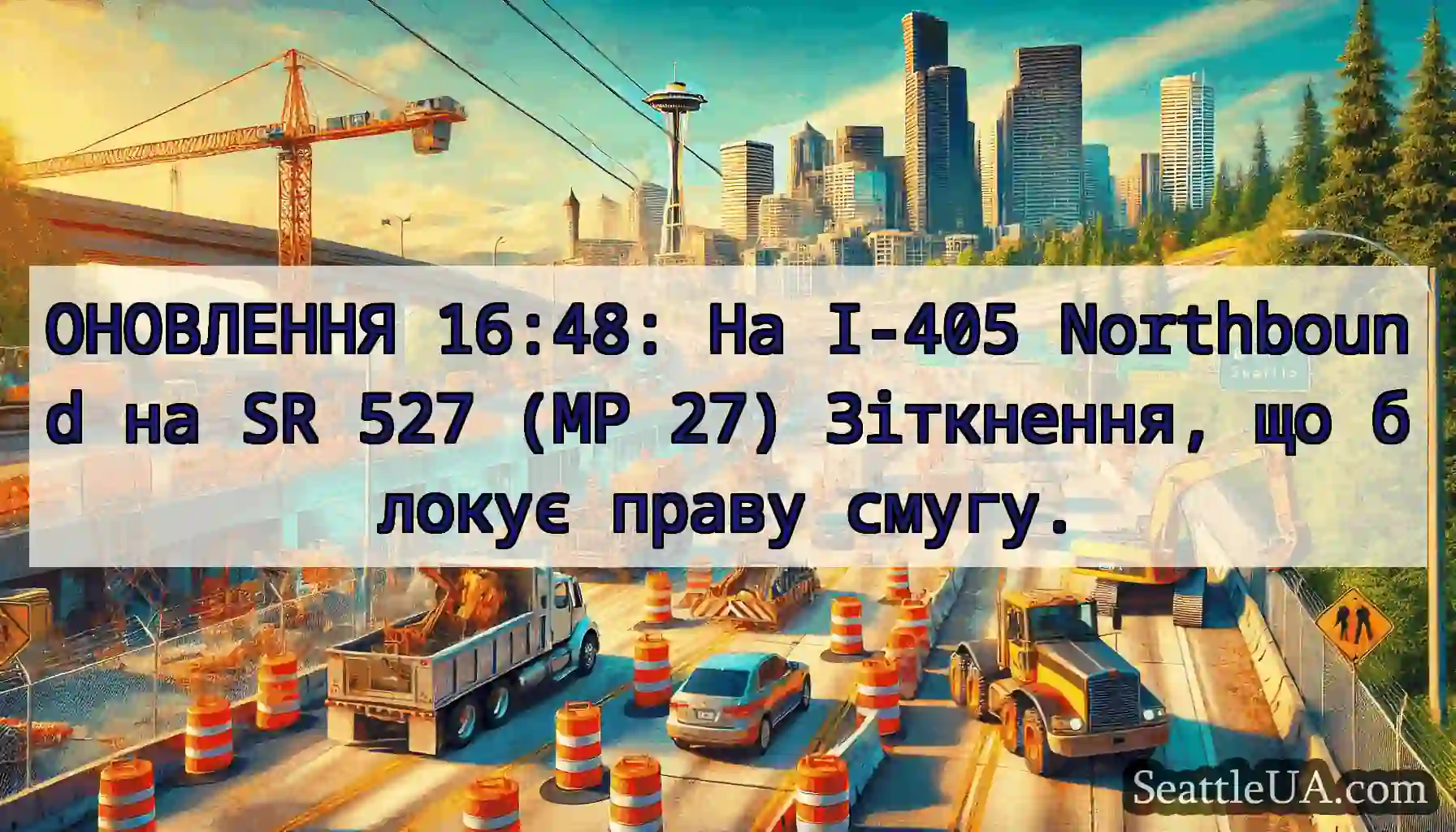 ОНОВЛЕННЯ 16:48: На I-405 Northbound на SR 527