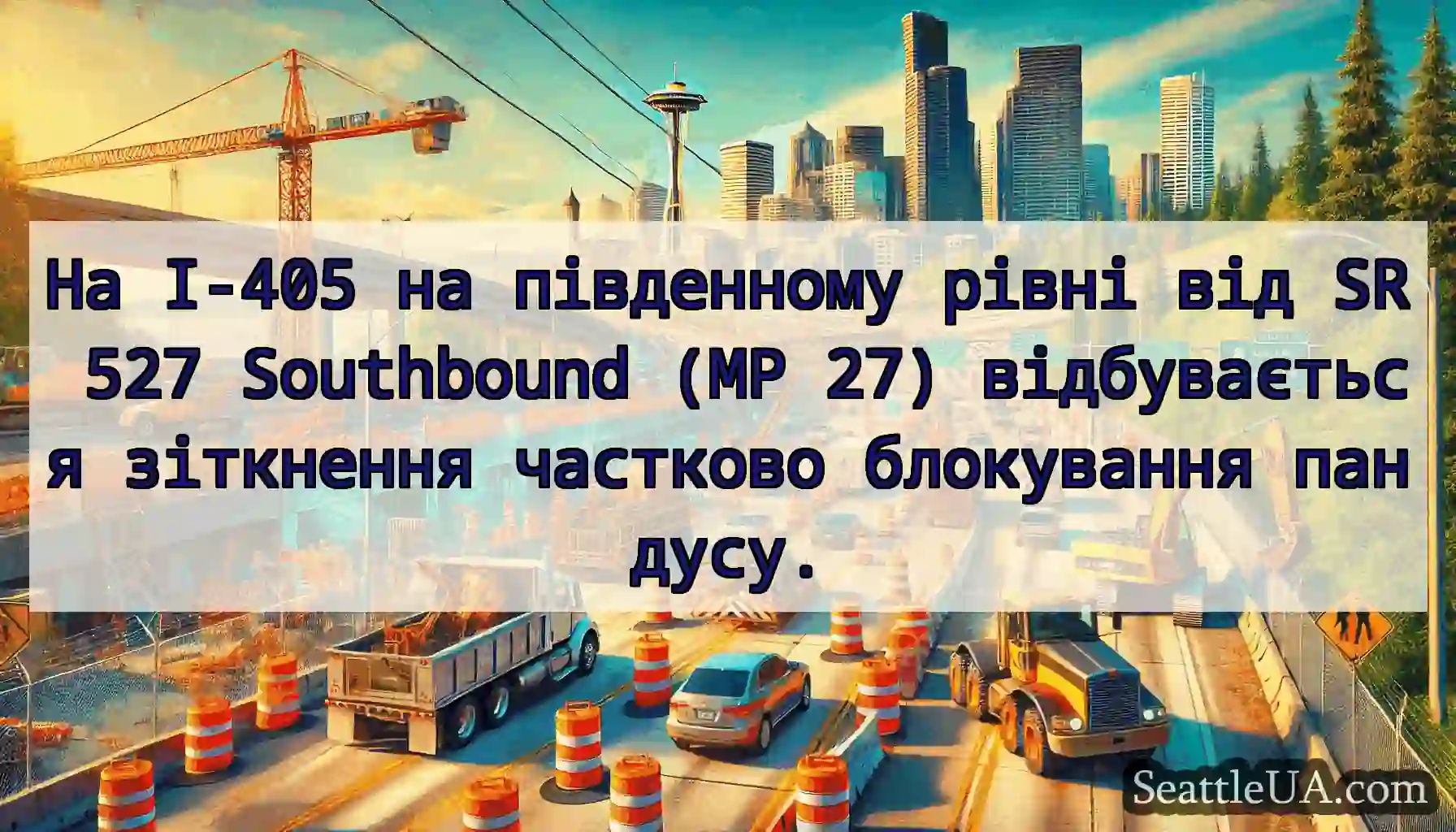 На I-405 на південному рівні від SR 527