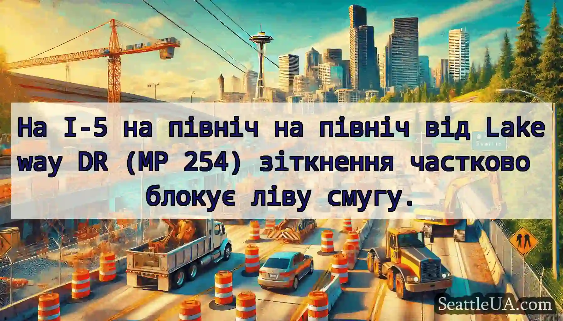 На I-5 на північ на північ від Lakeway DR (MP