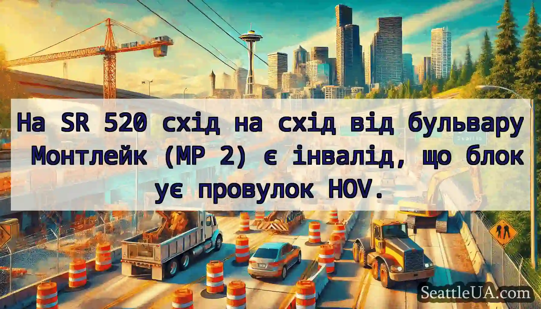 На SR 520 схід на схід від бульвару Монтлейк (MP