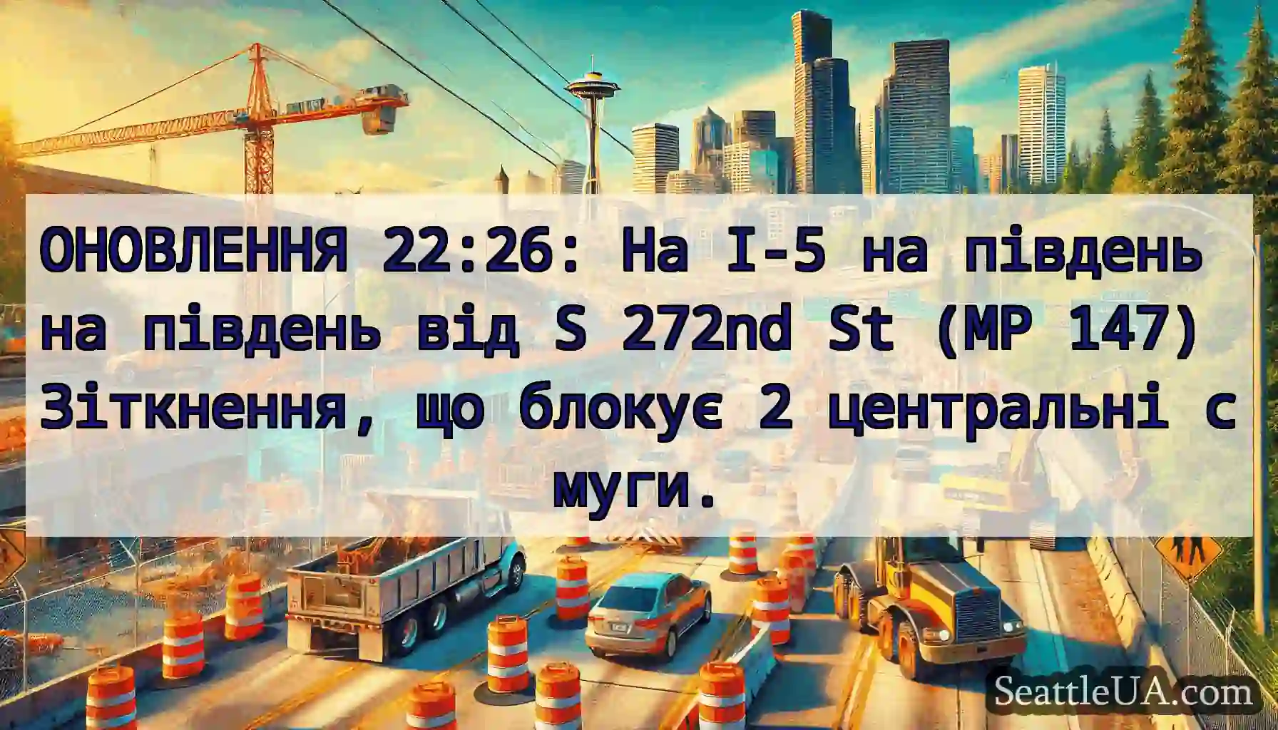 ОНОВЛЕННЯ 22:26: На I-5 на південь на південь від