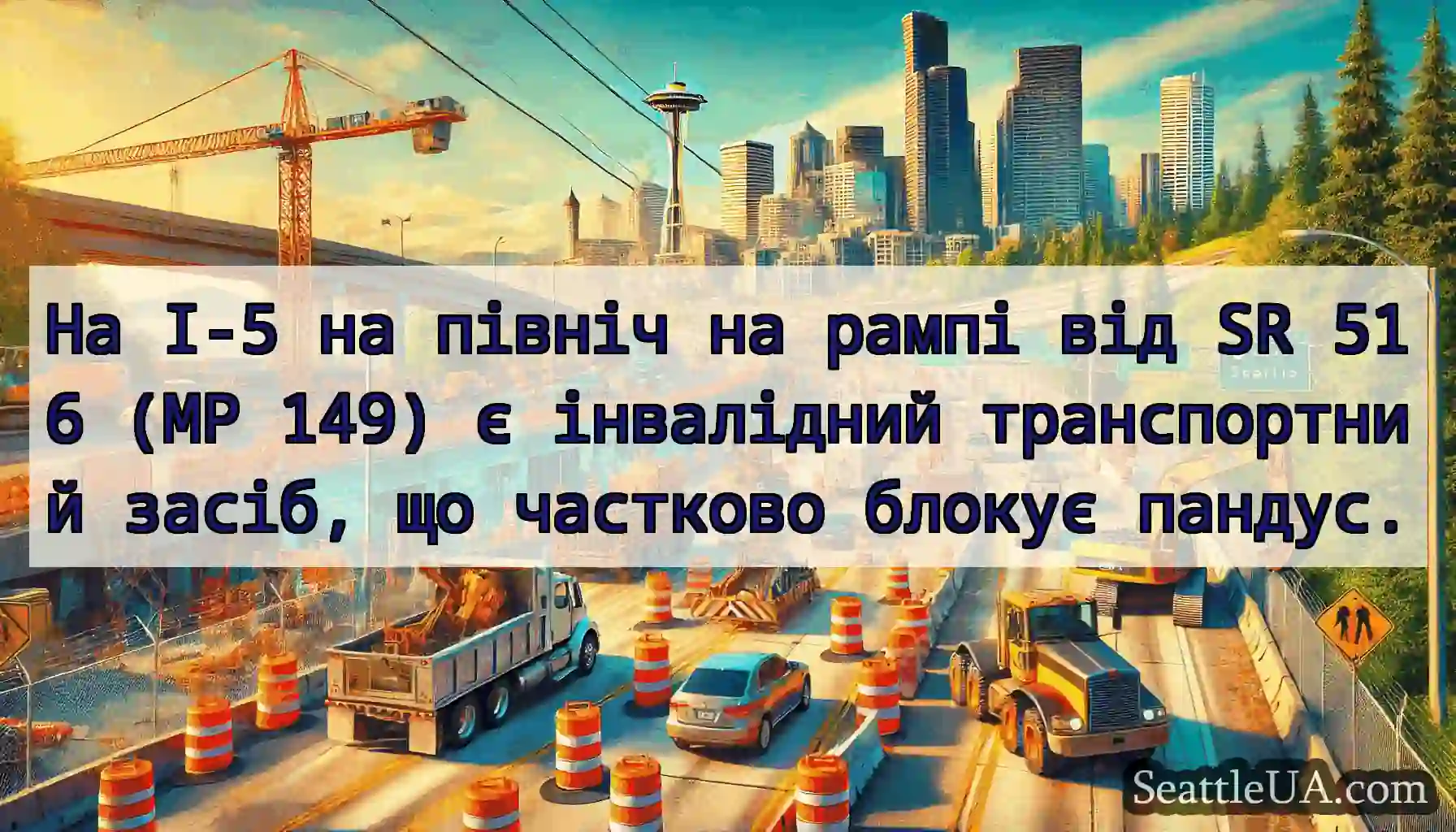 На I-5 на північ на рампі від SR 516 (MP 149) є