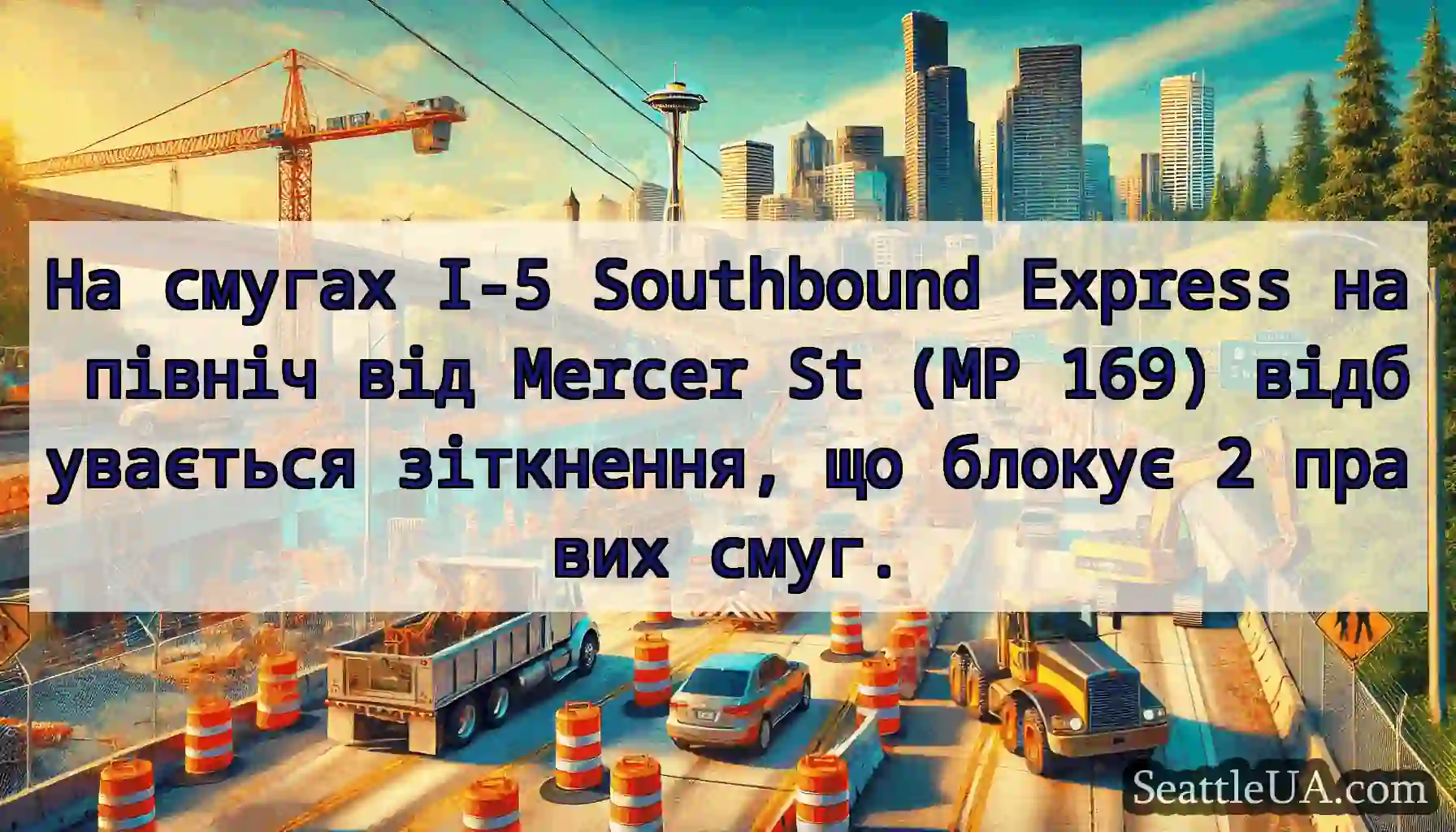 На смугах I-5 Southbound Express на північ від