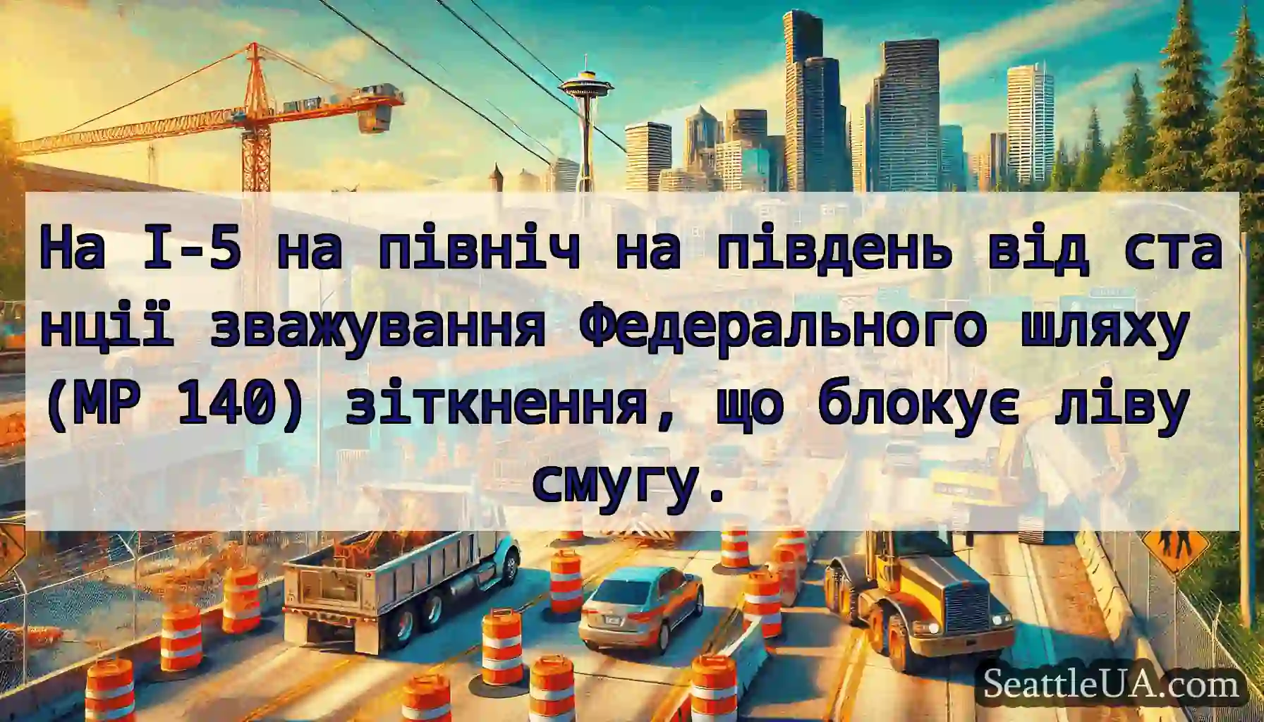 На I-5 на північ на південь від станції