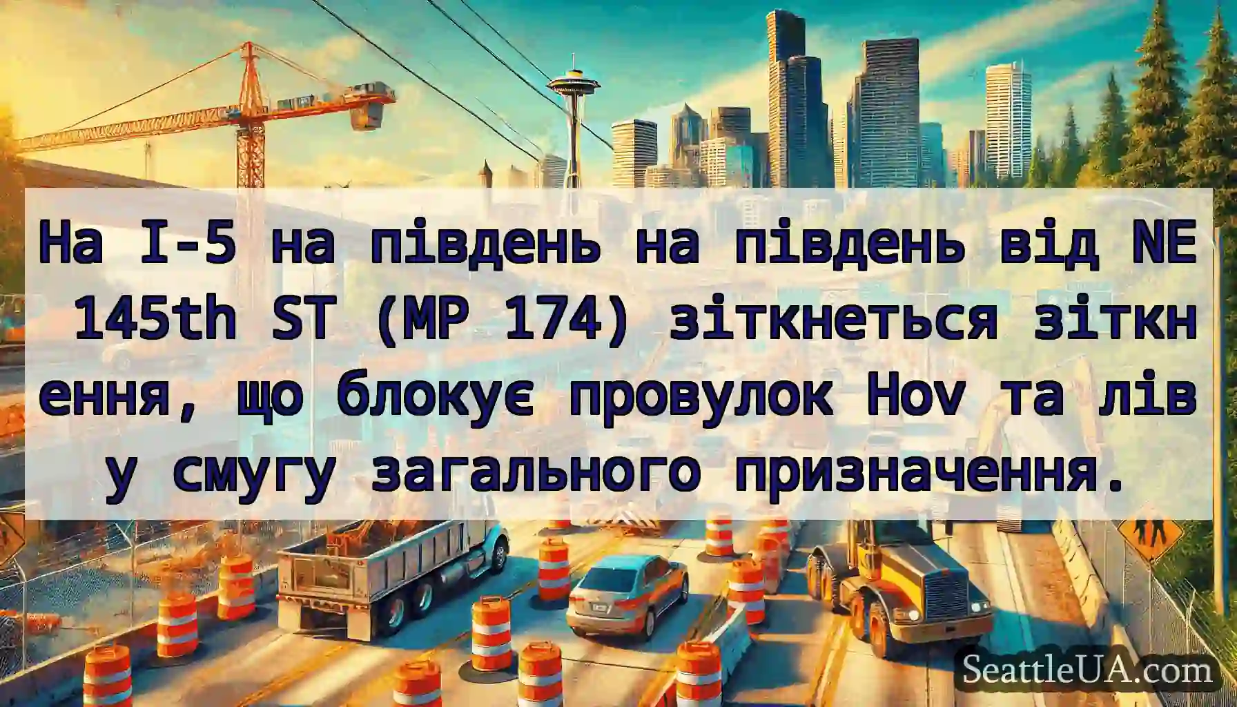 На I-5 на південь на південь від NE 145th ST (MP
