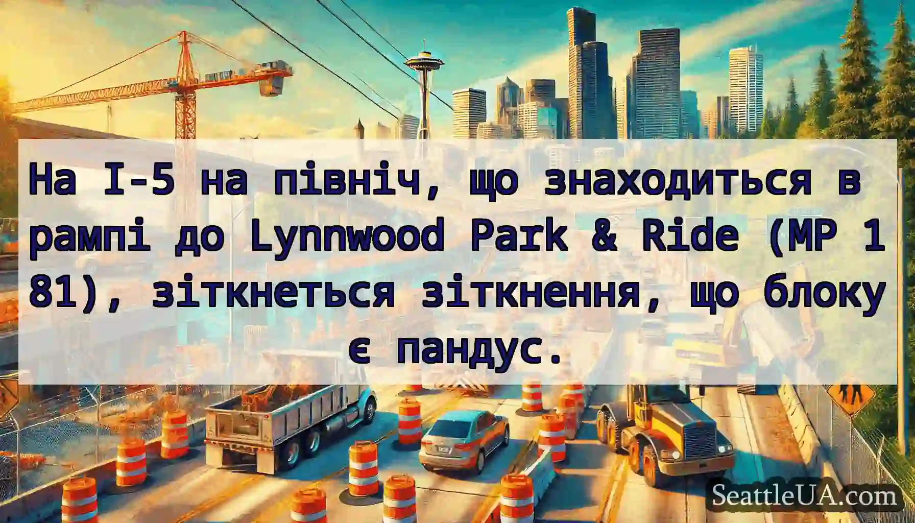 На I-5 на північ, що знаходиться в рампі до