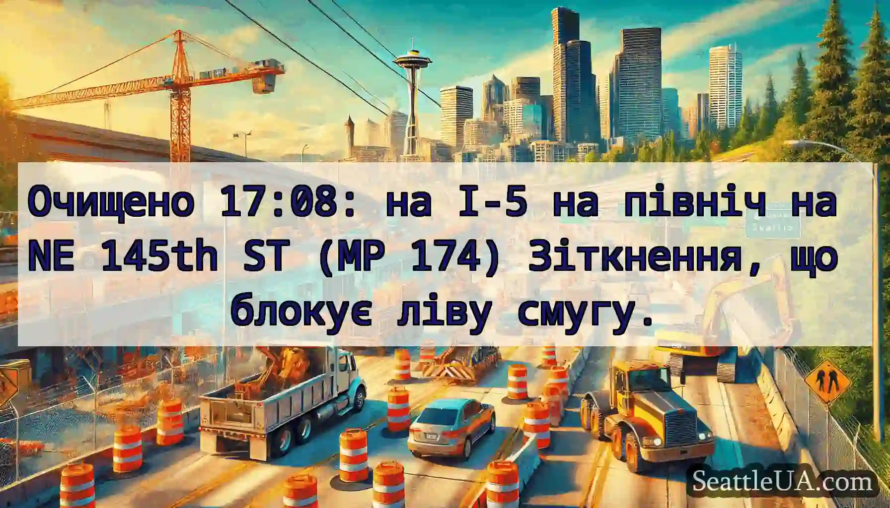 Очищено 17:08: на I-5 на північ на NE 145th ST