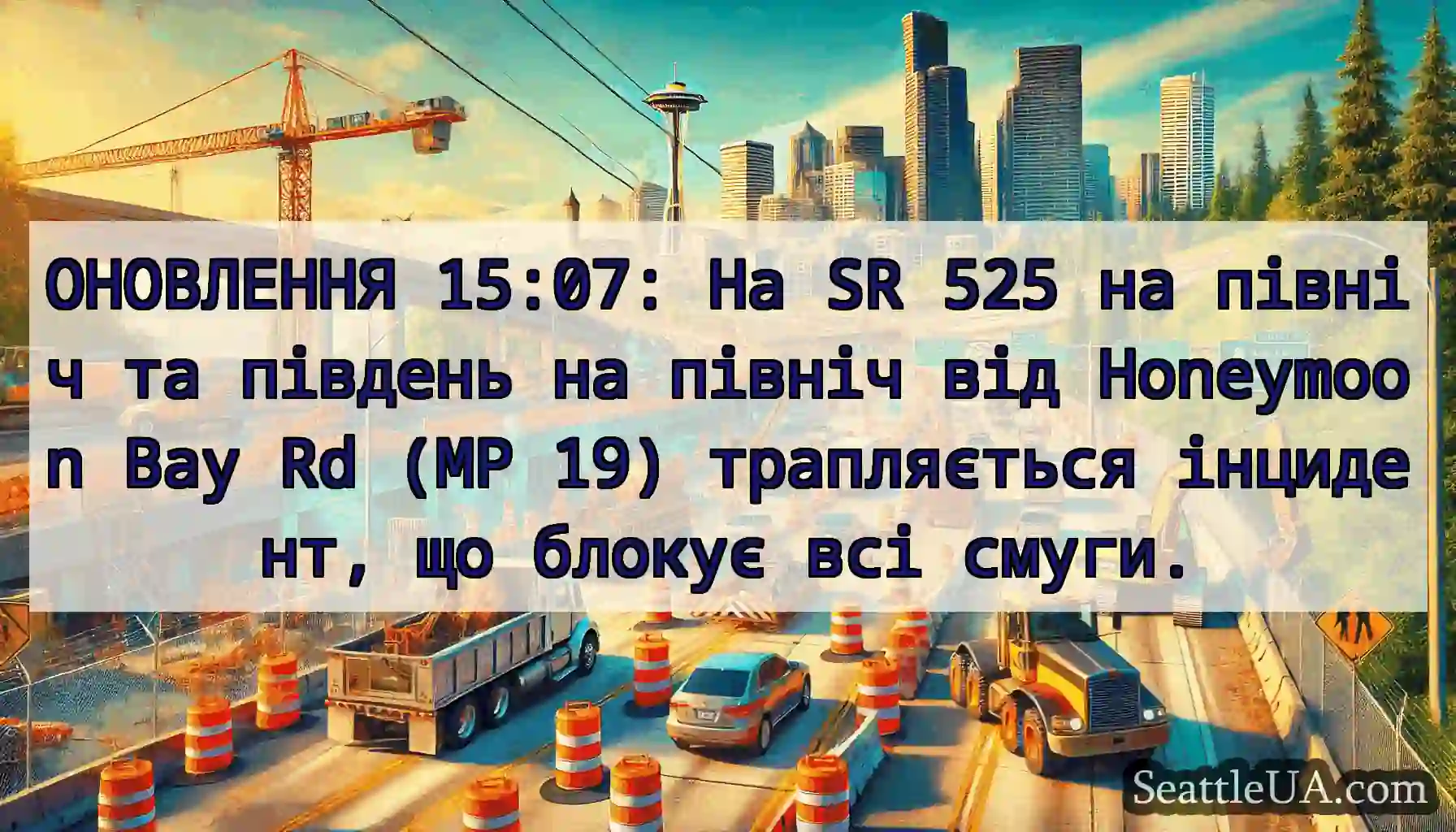 ОНОВЛЕННЯ 15:07: На SR 525 на північ та південь