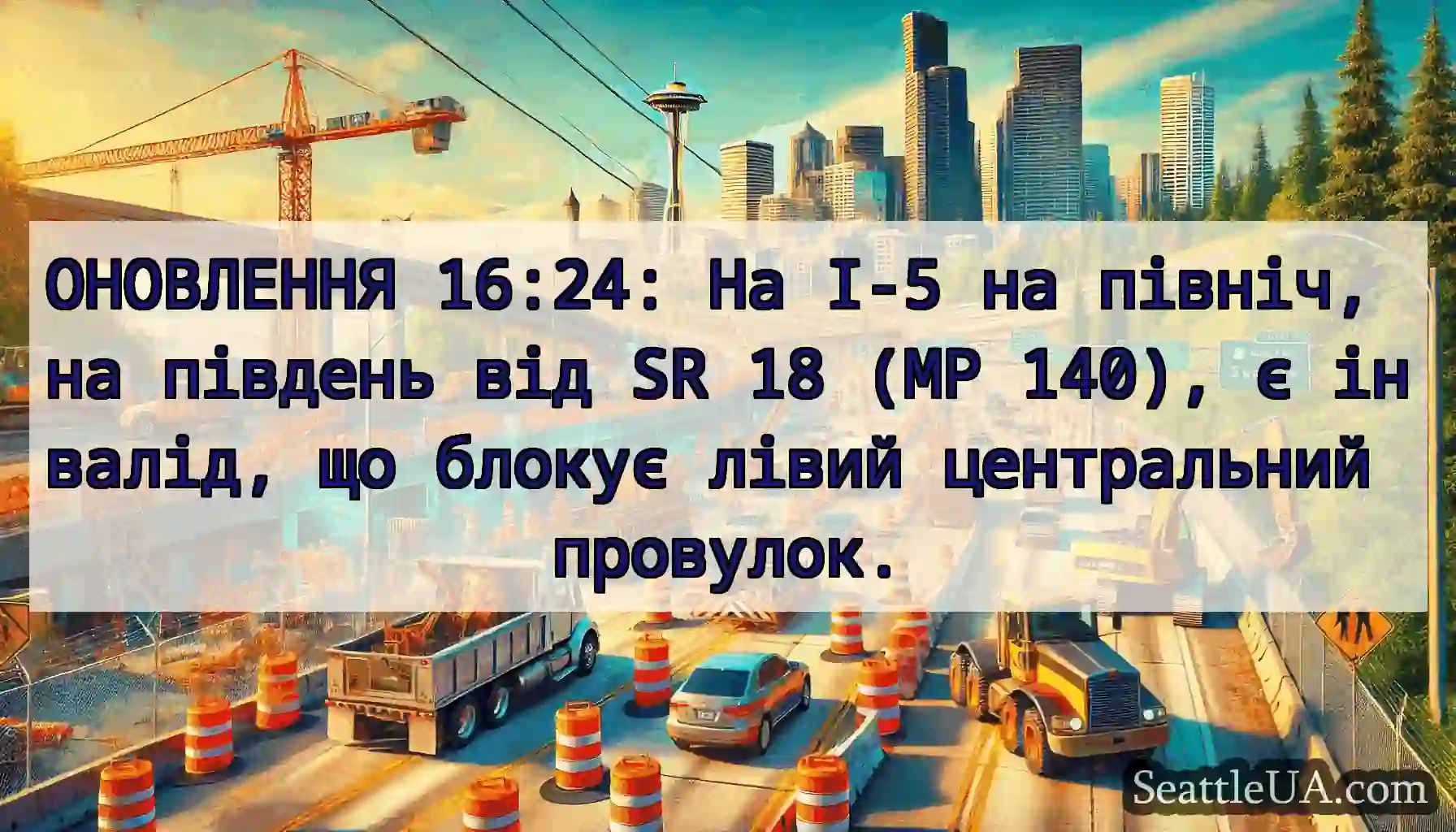 ОНОВЛЕННЯ 16:24: На I-5 на північ, на південь від