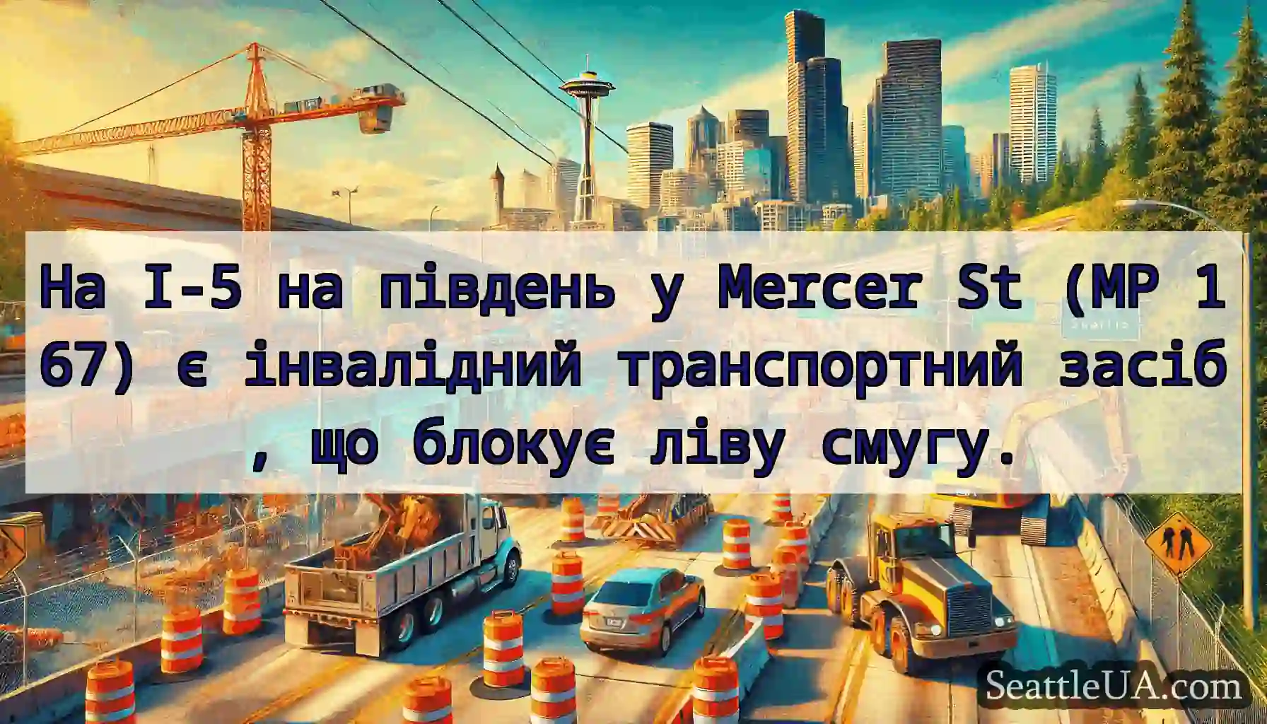 На I-5 на південь у Mercer St (MP 167) є