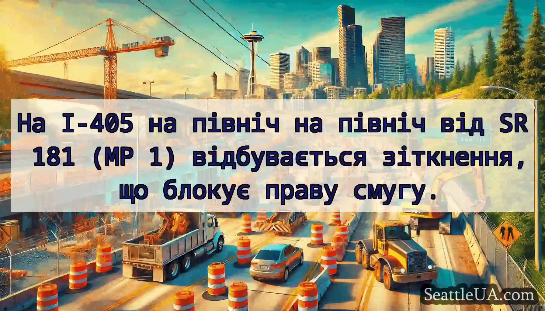 На I-405 на північ на північ від SR 181 (MP 1)