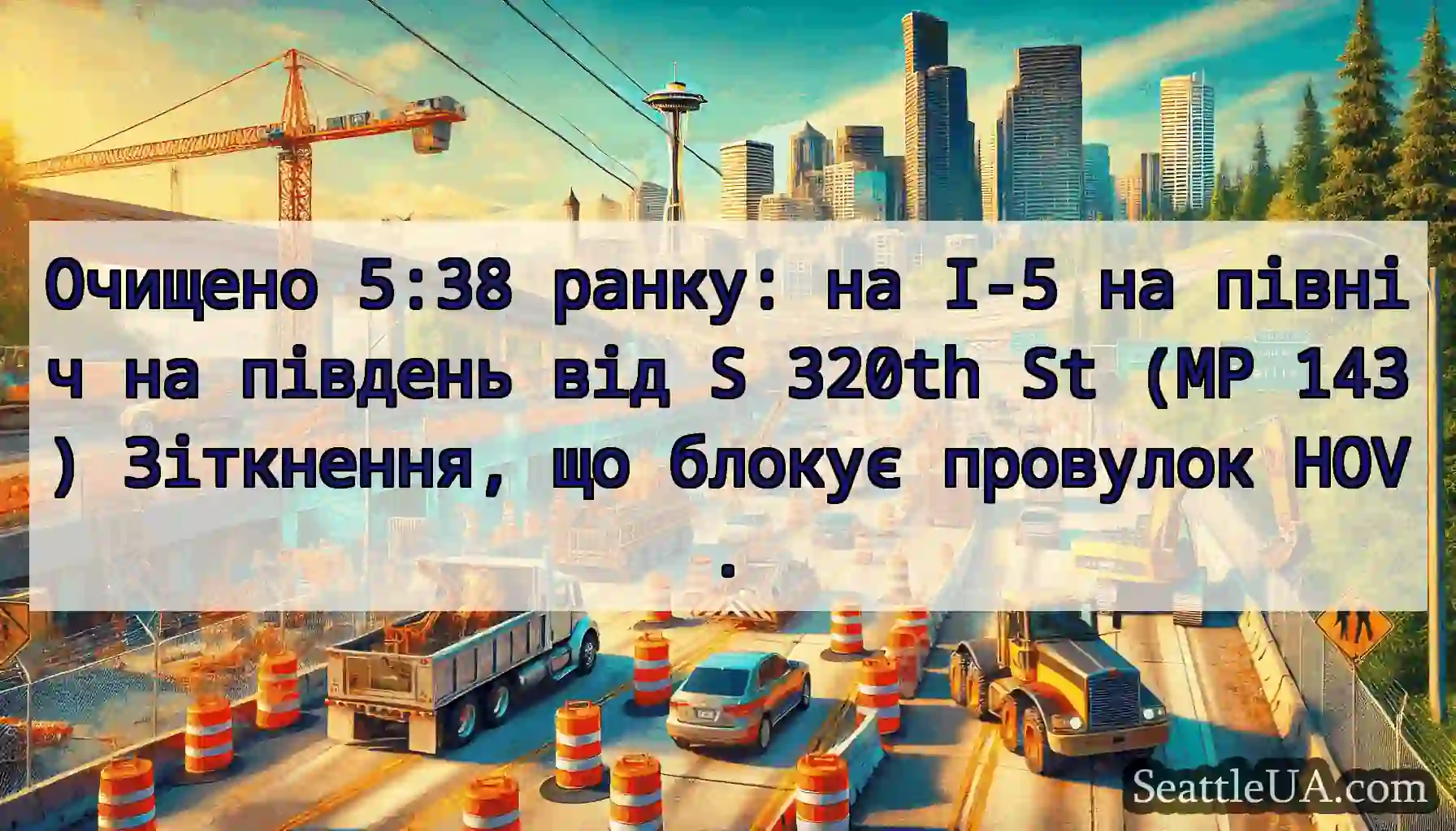 Очищено 5:38 ранку: на I-5 на північ на південь