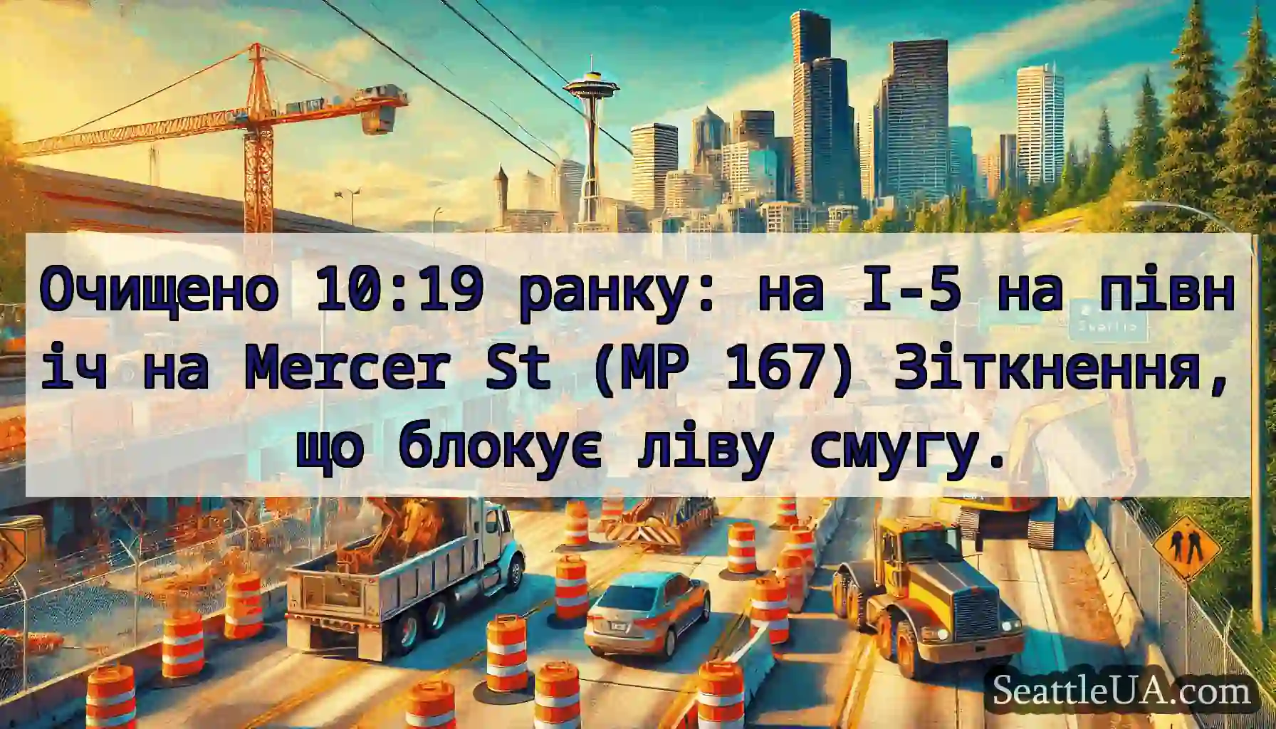 Очищено 10:19 ранку: на I-5 на північ на Mercer