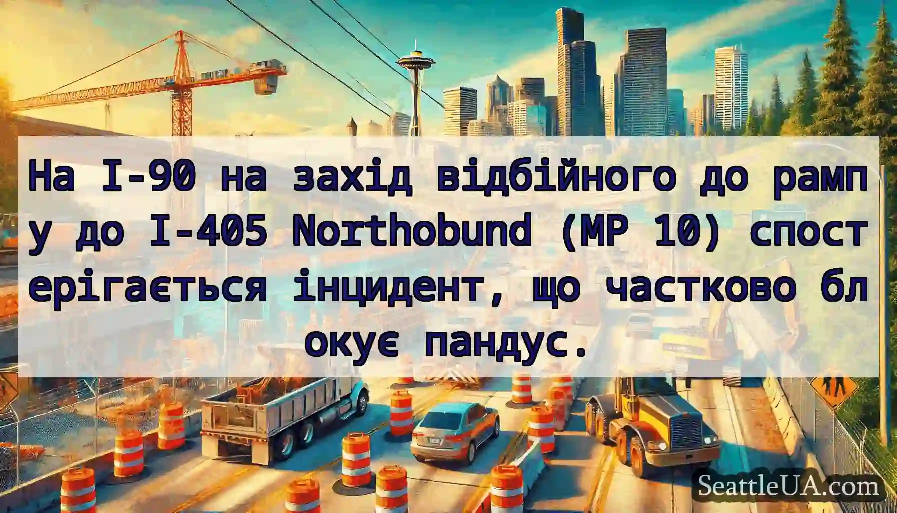 На I-90 на захід відбійного до рампу до I-405