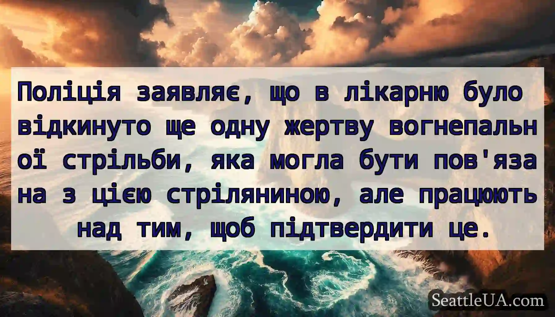 Поліція заявляє, що в лікарню було відкинуто ще