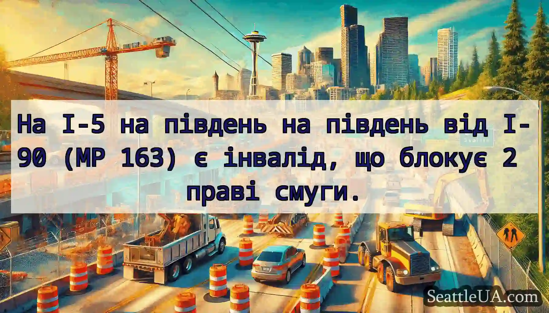 На I-5 на південь на південь від I-90 (MP 163) є