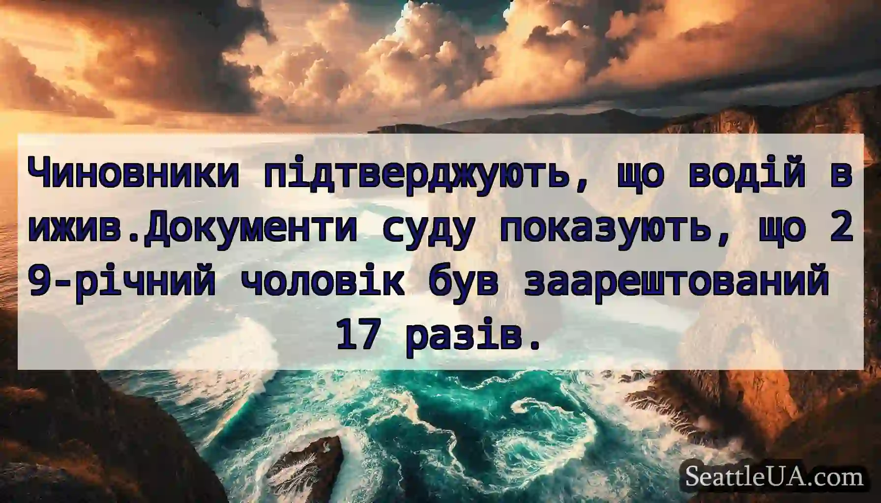 Чиновники підтверджують, що водій вижив.Документи